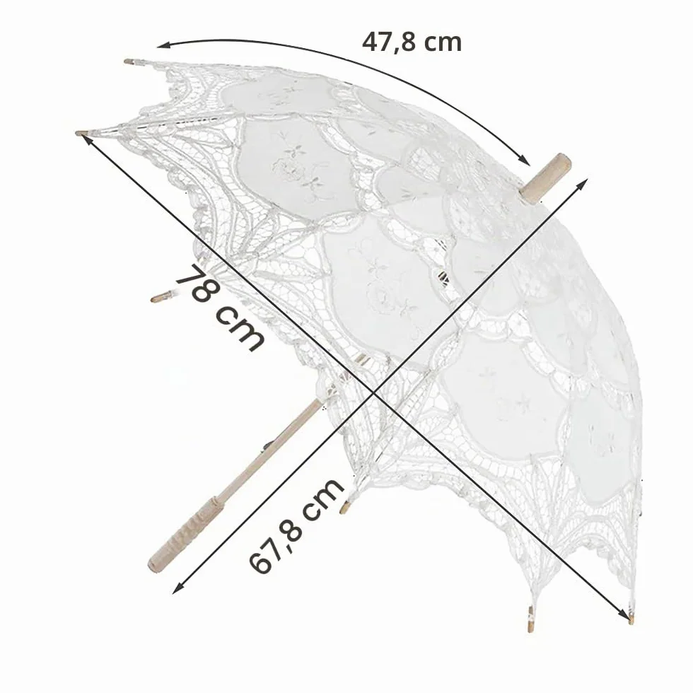 Parapluie en dentelle ivoire vintage taille adulte