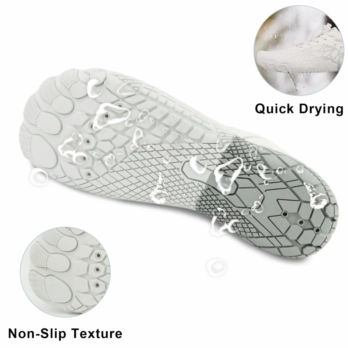 Chaussures Aquatiques Homme Femme Été Léger Respirant Séchage Rapide Plage Pieds Nus