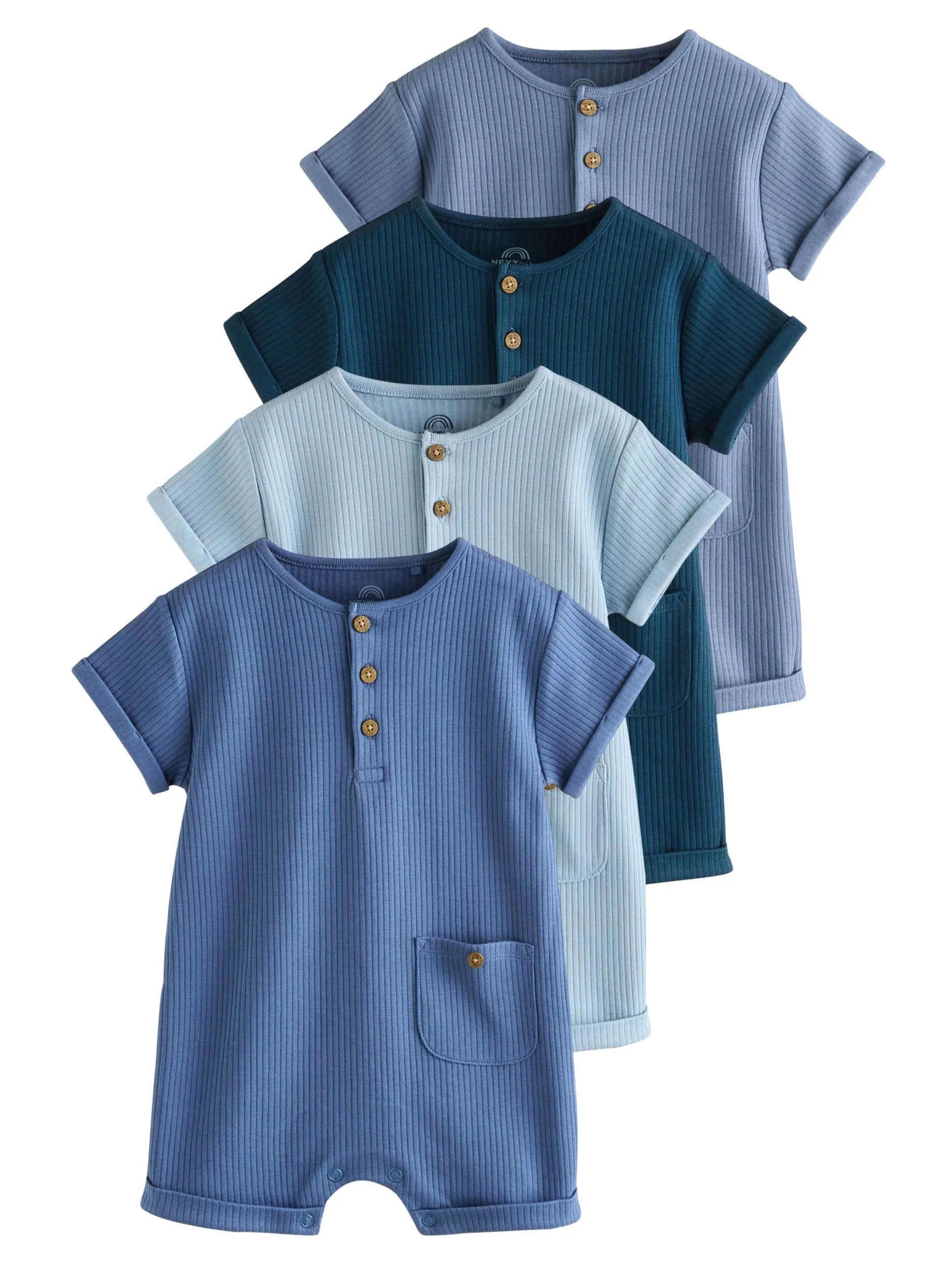NEXT Bébé garçon Barboteuse col grand-père boutonné lot de 4