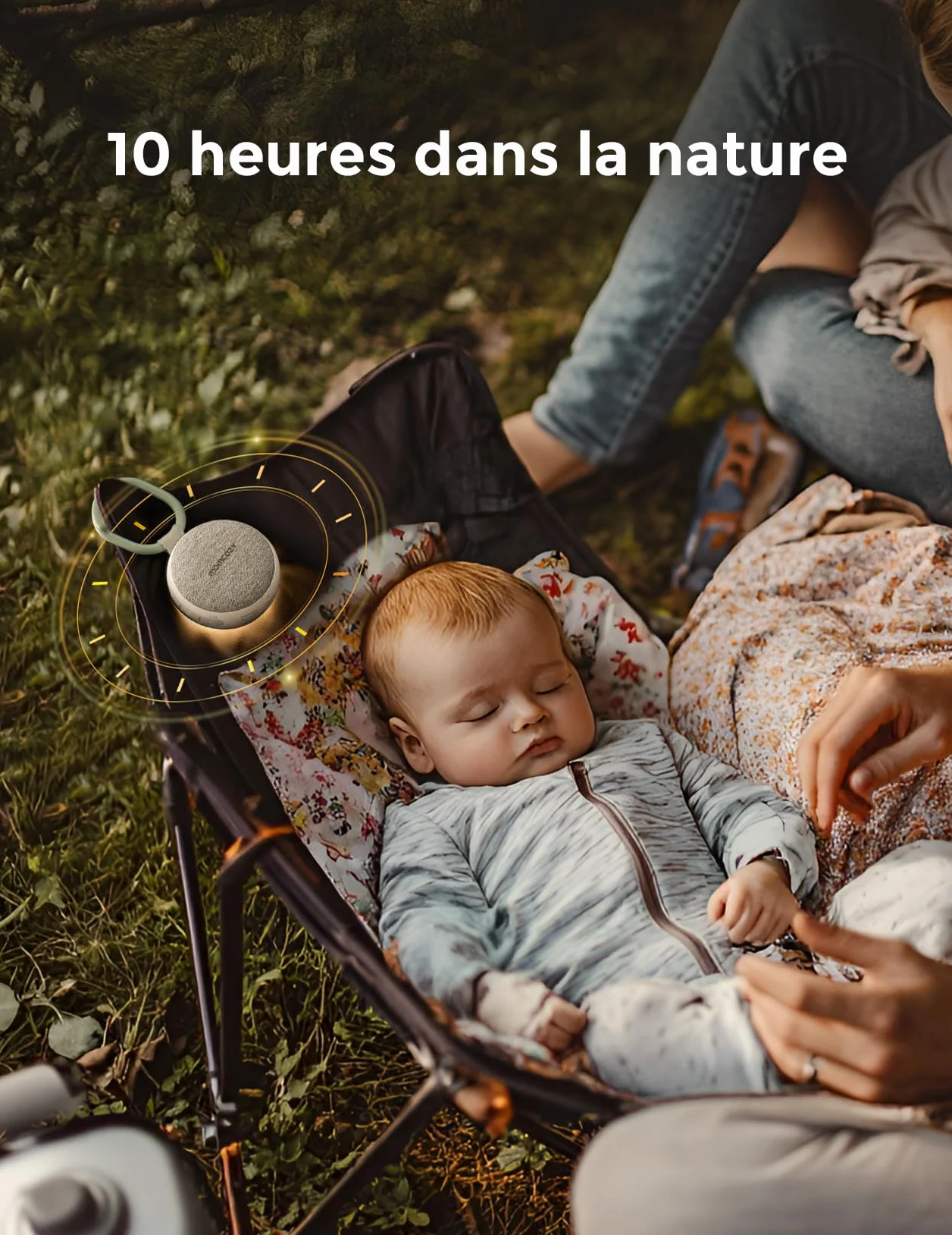 Momcozy Machine à Bruit Blanc Portable pour Bébé avec Veilleuse Intégrée - 20 Sons Apaisants, Batterie Rechargeable
