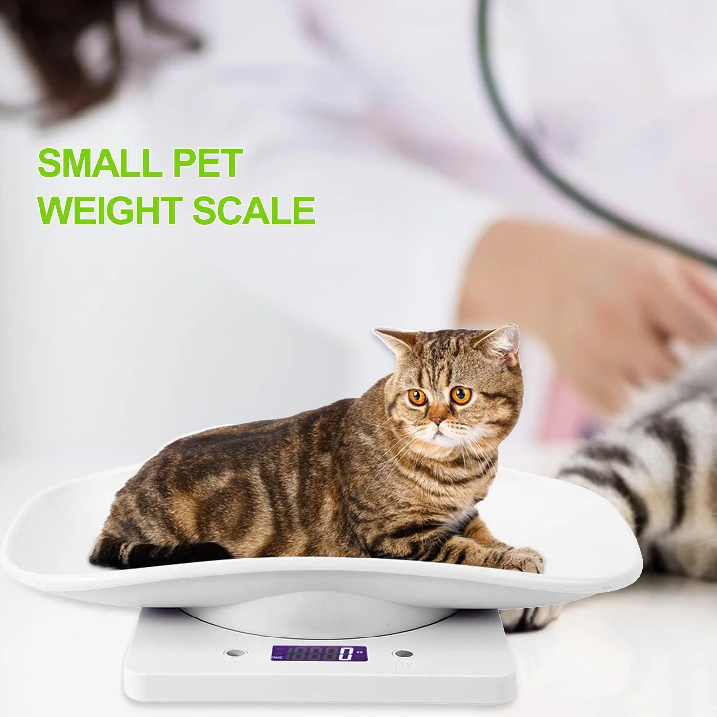 Balance Numérique pour Animaux de Compagnie 10 kg/1 g, Pesée de Précision pour Chats Chiens Bébé