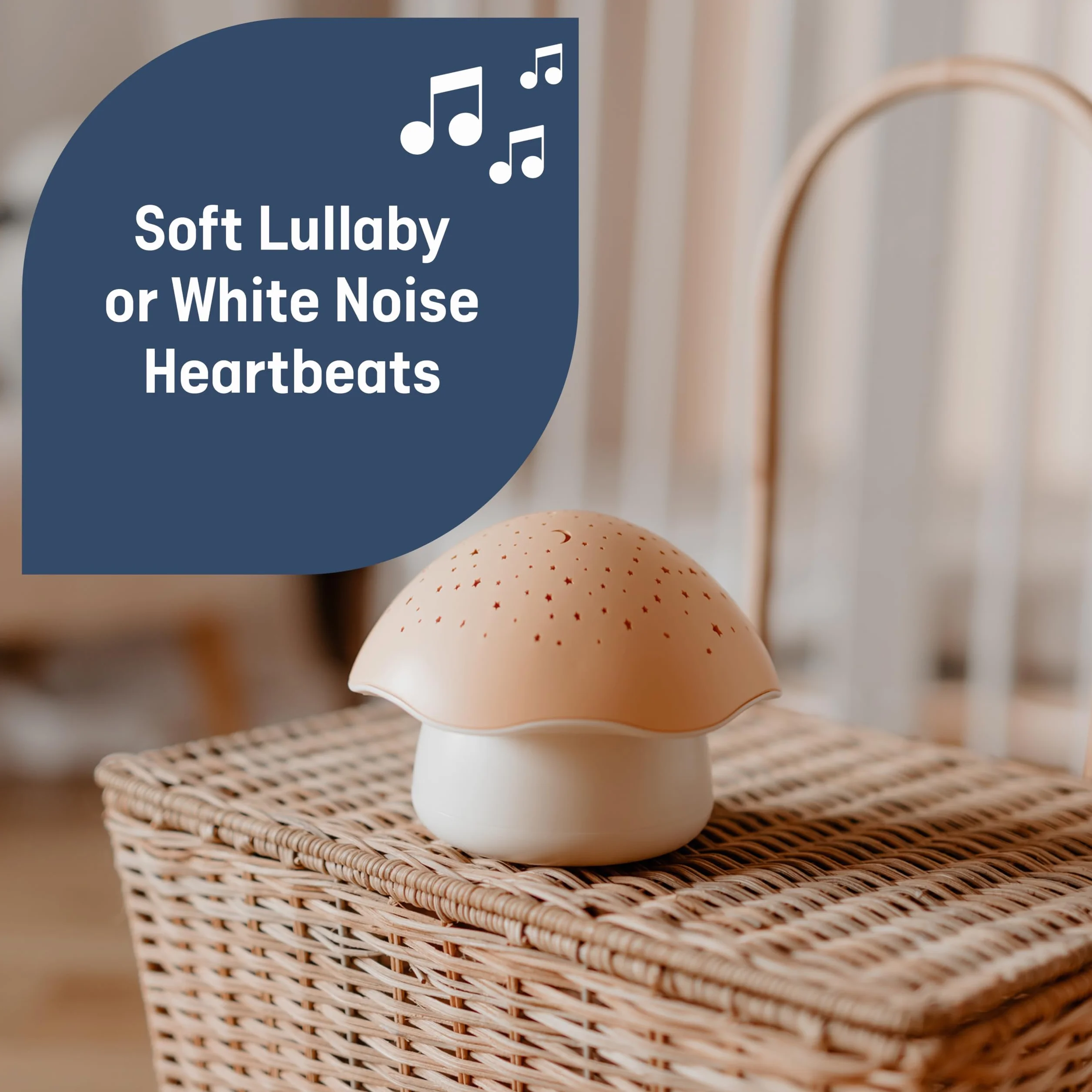 Pabobo Kid Sleep Projecteur D'étoiles Musical Champignon Rose Veilleuse Bébé Enfants Berceuse Bruits Blancs Minuteur Intégré