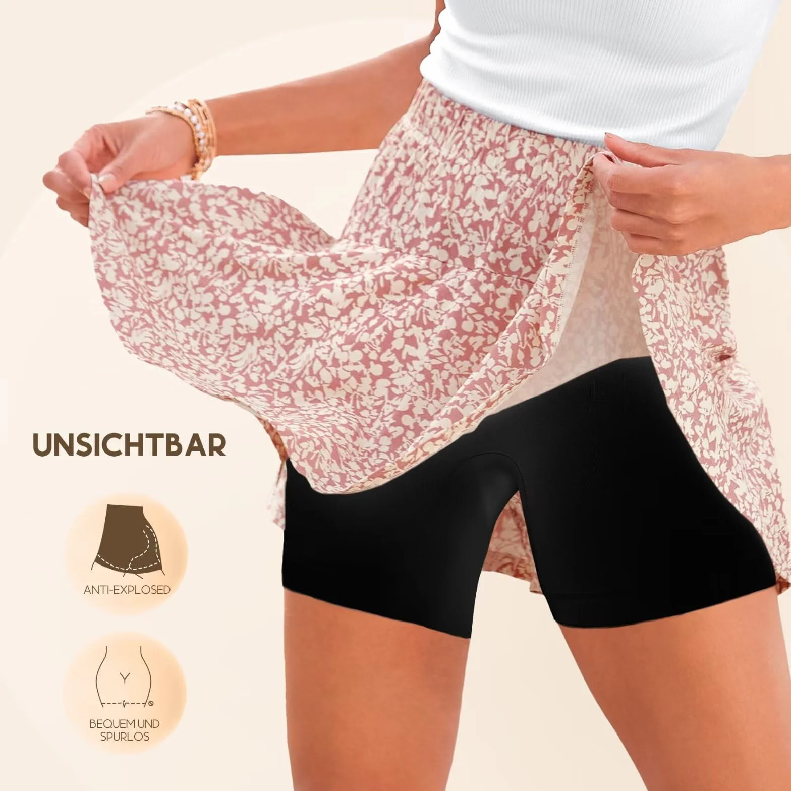 Lot de 3 Shorty Femme sous Jupe Douce Boxer Short Sécurité Legging Court sans Couture