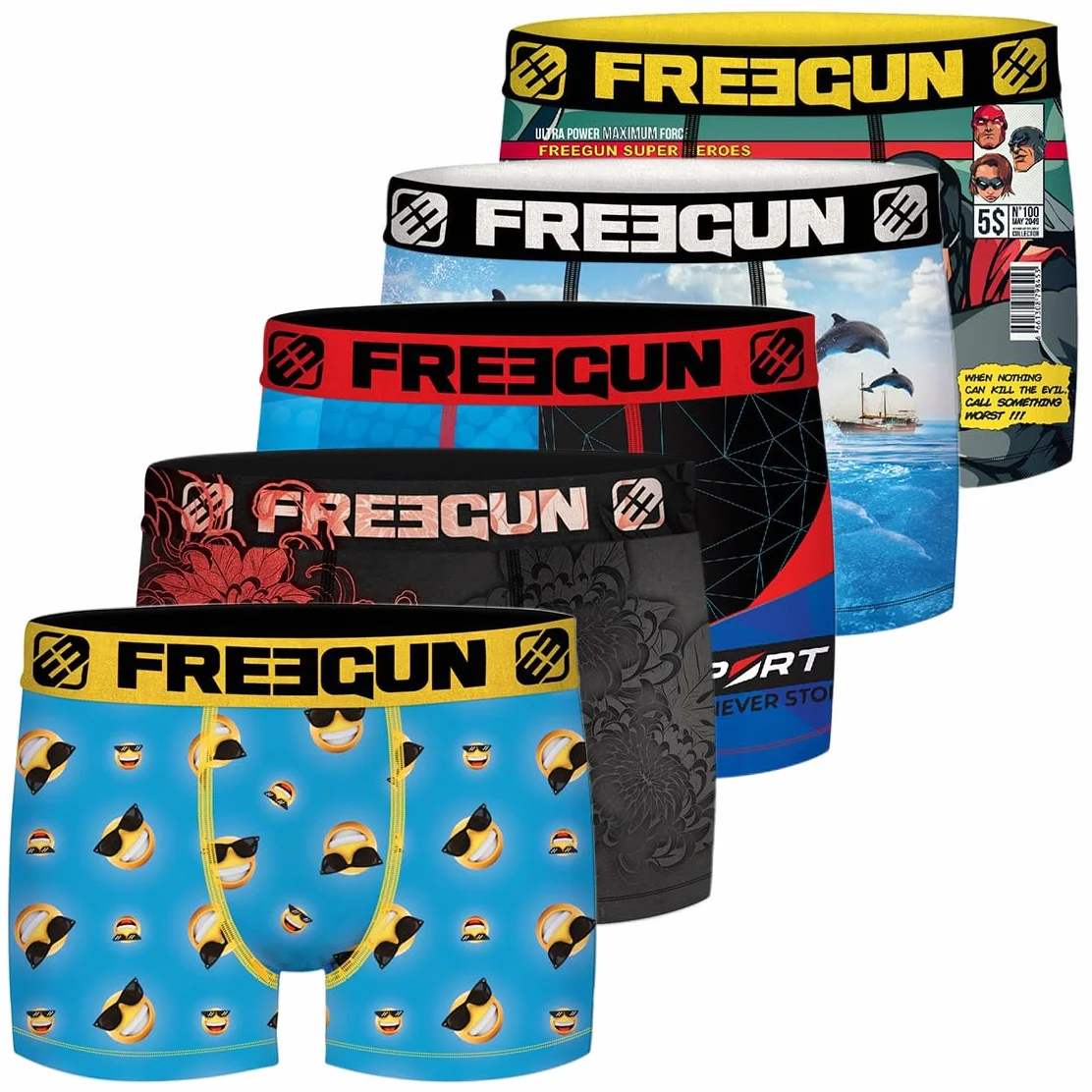 Freegun Pack Surprise Boxer Homme Lot de 5