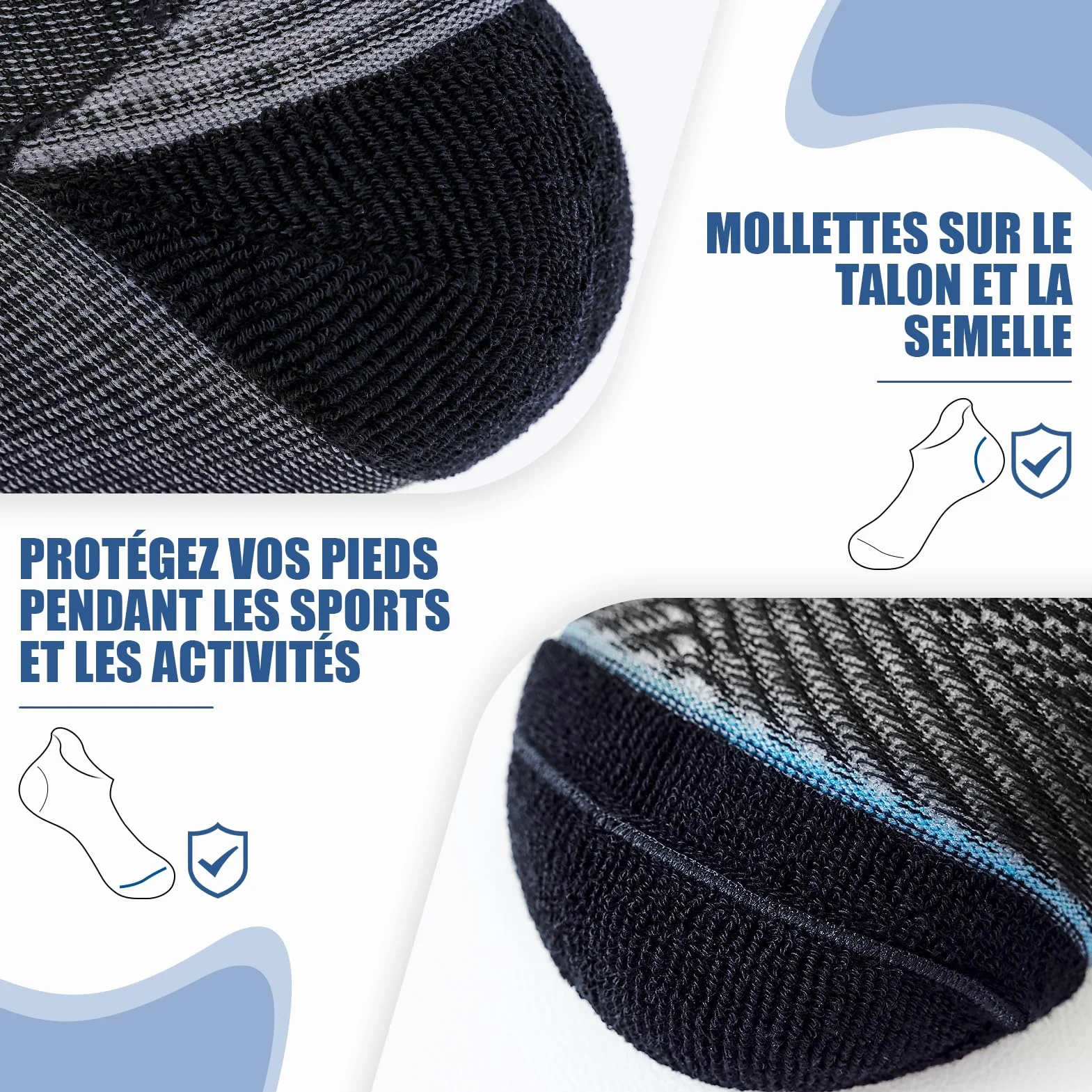 Niofind Chaussettes Homme Sport Lot de 6 Paires Coton Respirant Anti-transpiration Running Travail Randonnées
