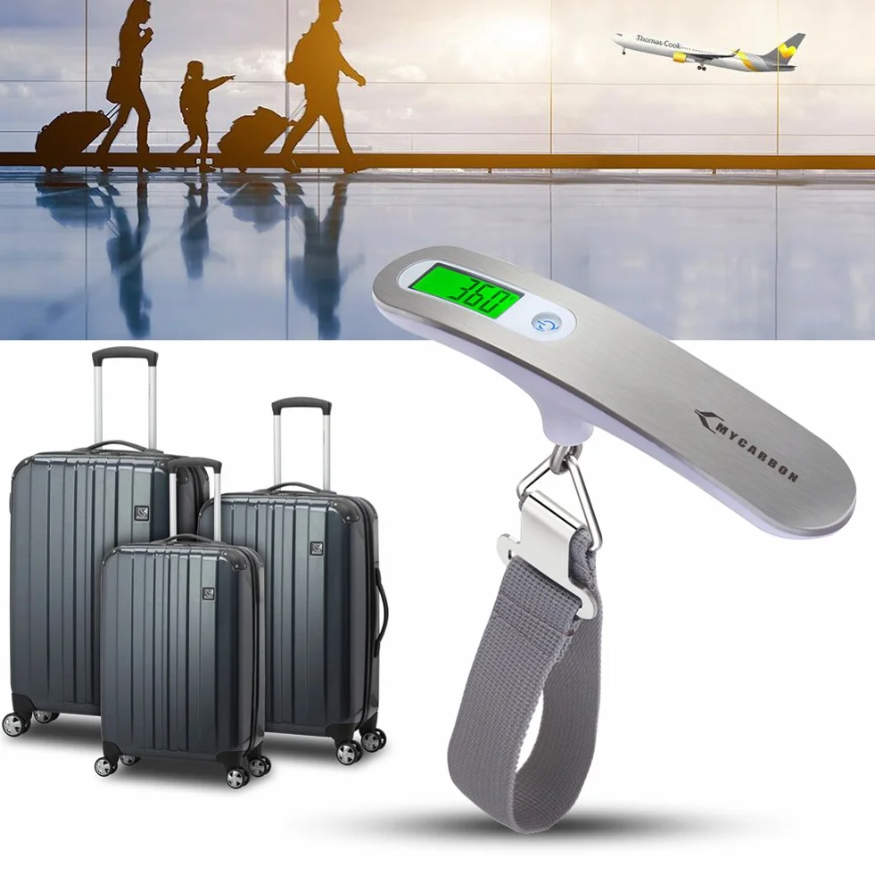MYCARBON Pèse Bagage Valise Électronique Balance Portable 50kg Fonction Tare Verrouillage Poids Pile Fournie Voyage