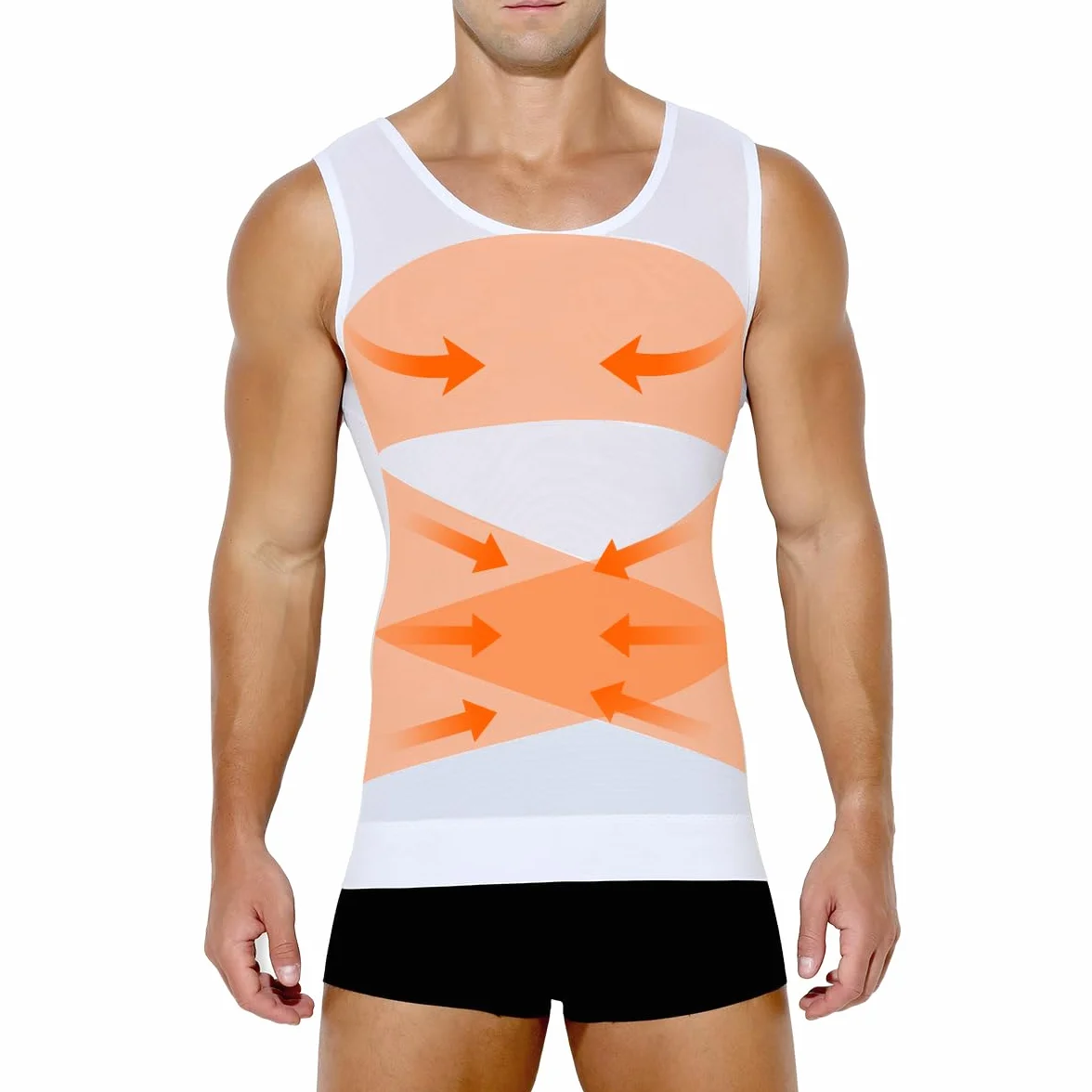 Casey Kevin Débardeur de Compression Homme Maillot de Corps Ventre Plat sans Manche Gainant Minceur Sport Top Body Shaper