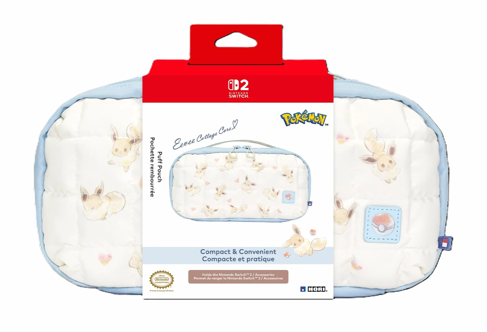 HORI Pochette rembourrée Évoli Cottage Core pour Nintendo Switch 2 – Sous licences officielles Nintendo et The Pokémon Company International