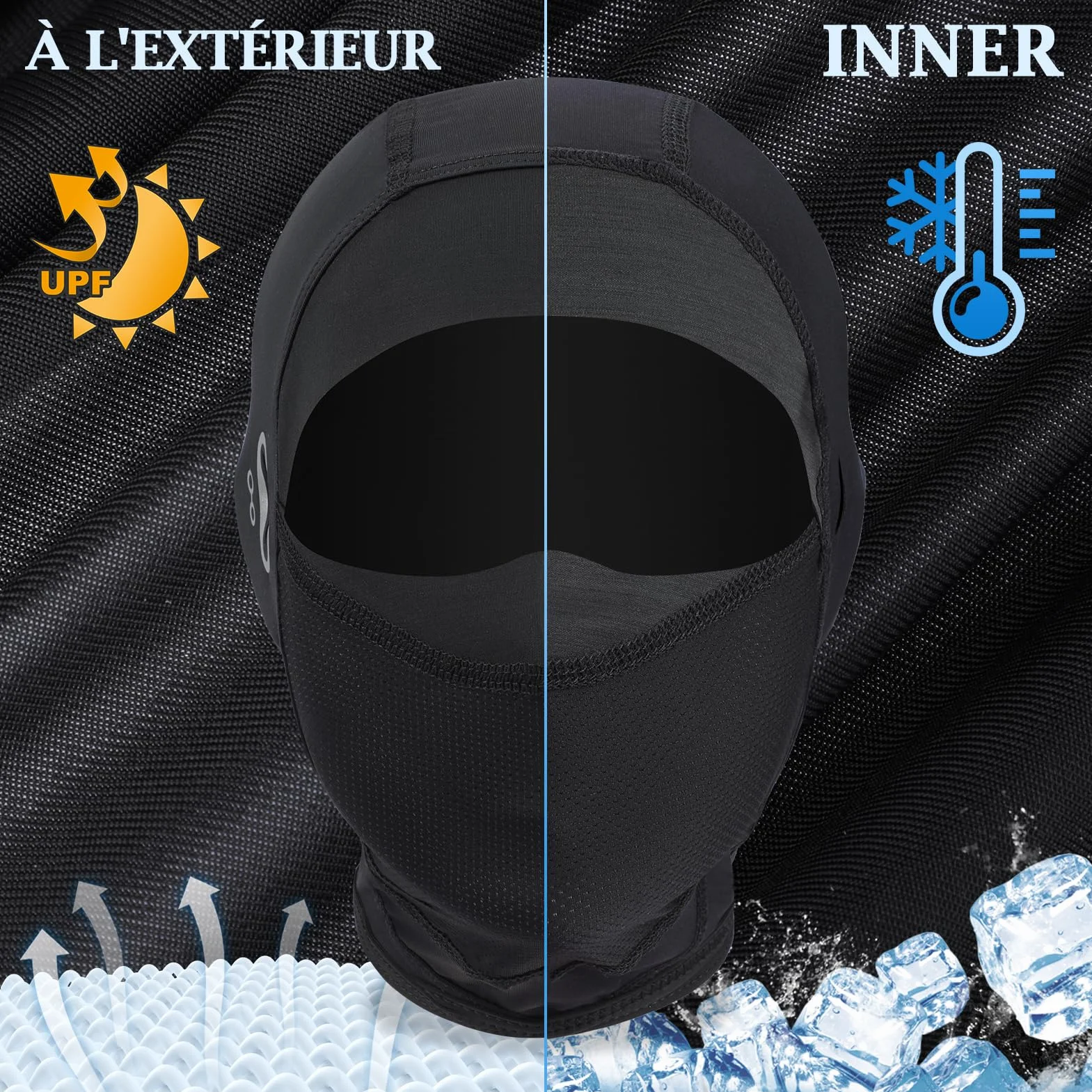 Kiiwah Cagoule Moto Respirant Hommes Femmes Protection UV Balaclava Masque Cyclisme Taille Unique Vélo Plein Air