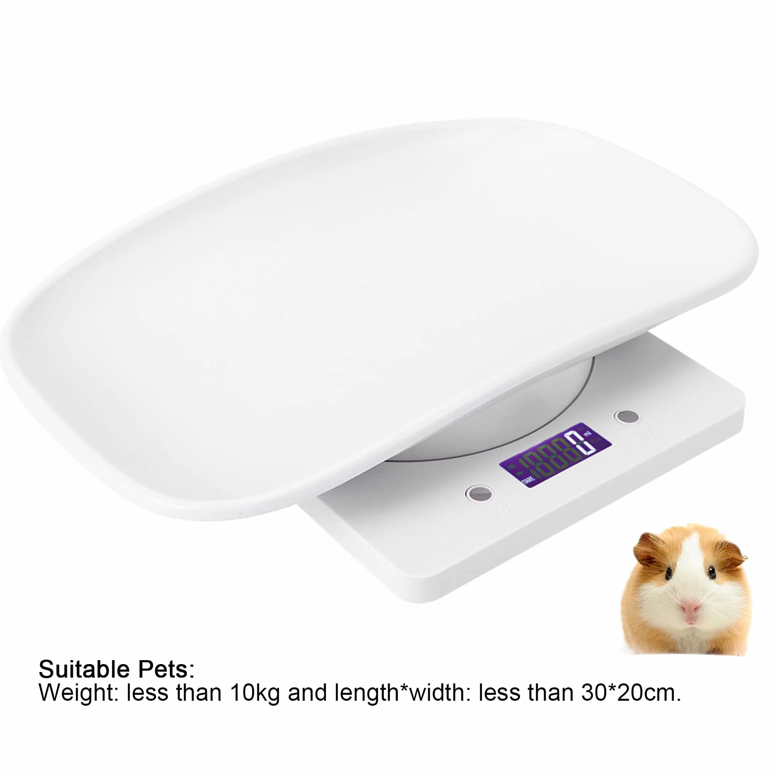 Balance Numérique pour Animaux de Compagnie 10 kg/1 g, Pesée de Précision pour Chats Chiens Bébé
