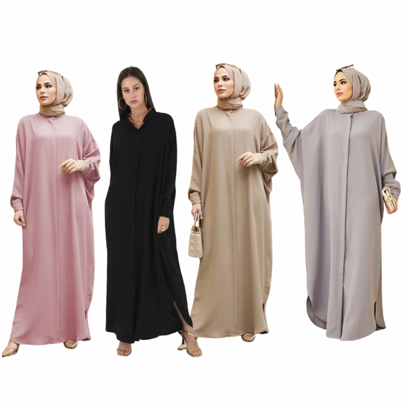 Jilbab pour Femmes, Robe de Prière Musulmane à Manches Longues, Ample 56.7 Pouces