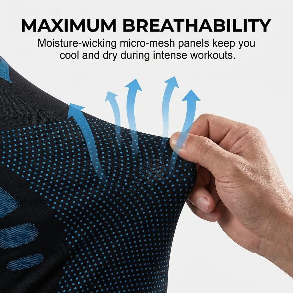 Men Body Shaper Ionic Shaping Vest Powershape Veste de Compression Lot de 3 Ice-Silk