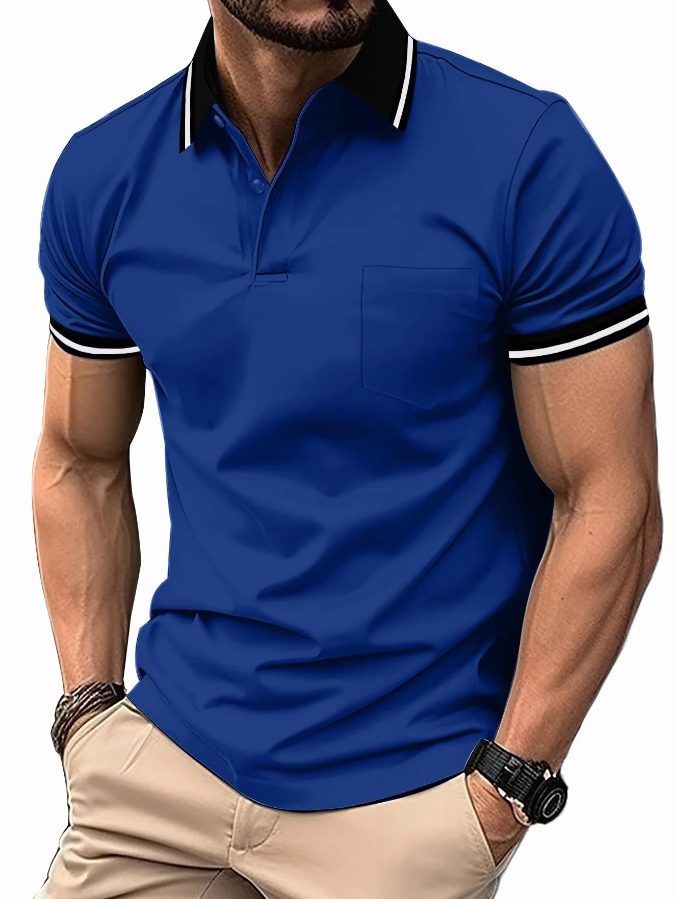 Polo Homme Manches Courtes Respirant T Shirt Séchage Rapide Tshirt Tennis