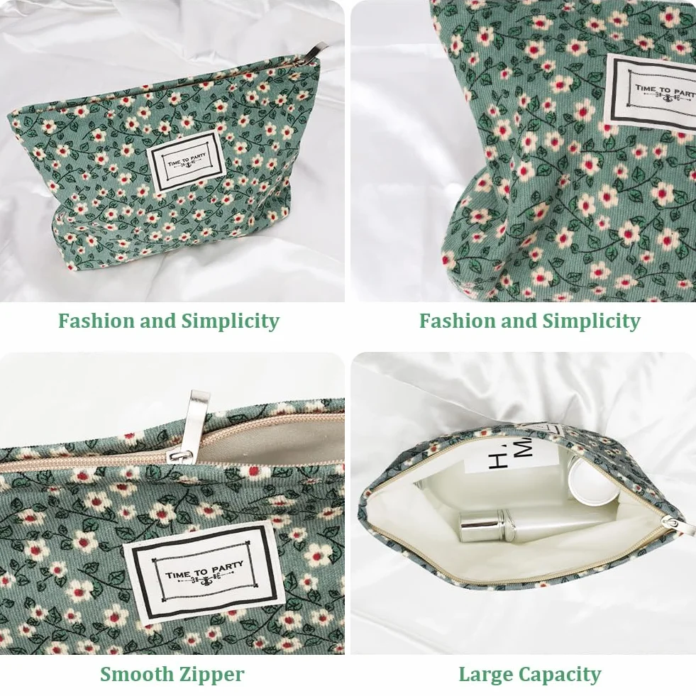 Aucuu Trousse de Toilette Voyage en Toile, Sac Organiseur Cosmétique Femme