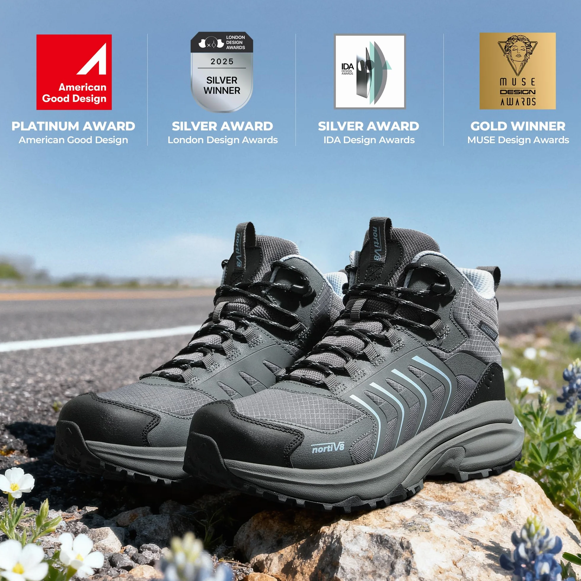 NORTIV 8 Femmes Chaussures de randonnée Imperméables Légères Bottes Montantes Antidérapantes