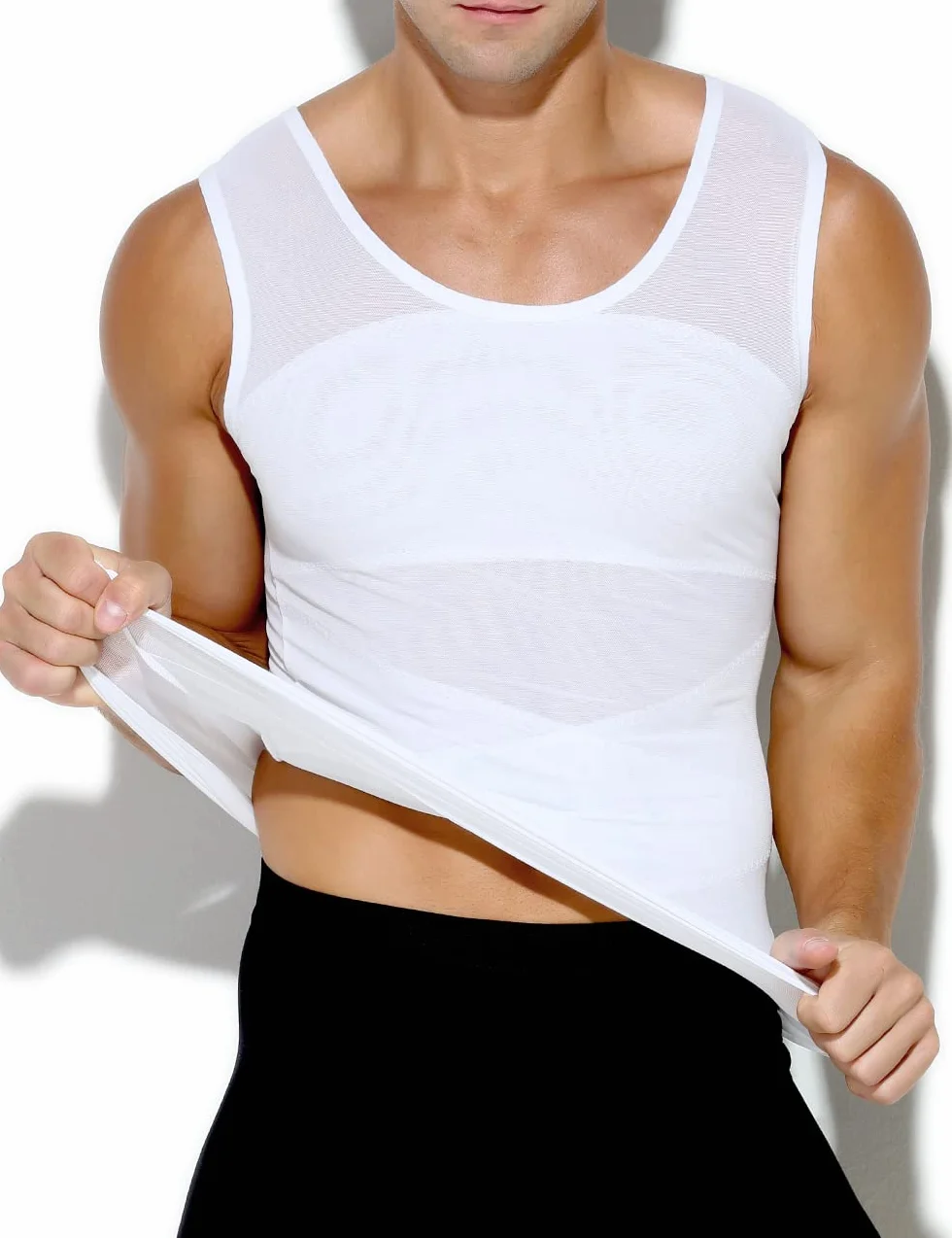 Casey Kevin Débardeur de Compression Homme Maillot de Corps Ventre Plat sans Manche Gainant Minceur Sport Top Body Shaper