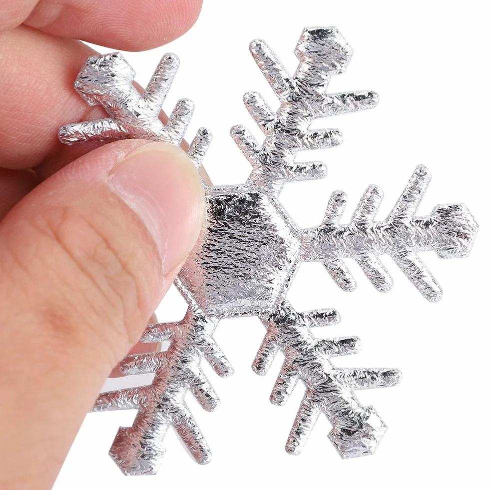 Flocons de Neige Argentés en Tissu Non Tissé pour Décoration de Noël et Mariages d'Hiver