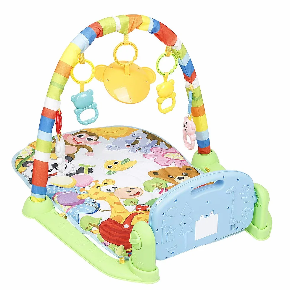 Tapis d'éveil bébé avec musique et lumières, tapis de jeu épaissi piano fitness pour nouveau-né garçons et filles