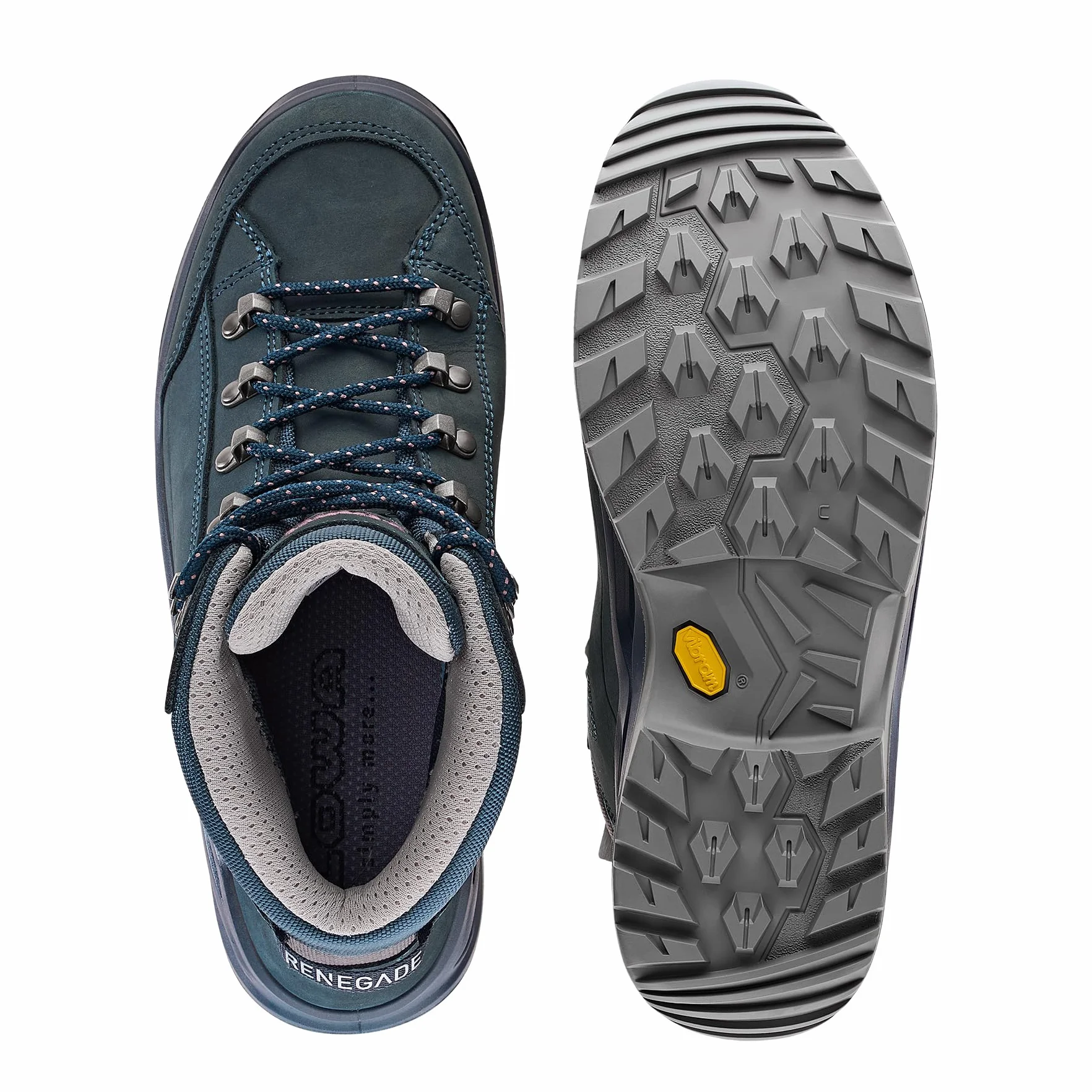 LOWA Renegade EVO GTX MID Ws - Chaussures de sport pour femmes - Bleu acier/vieux rose