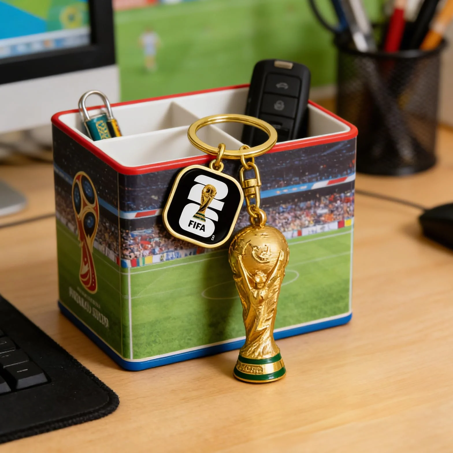 Porte-clés Officiel FIFA Coupe du Monde 2026 – Alliage de Zinc Premium
