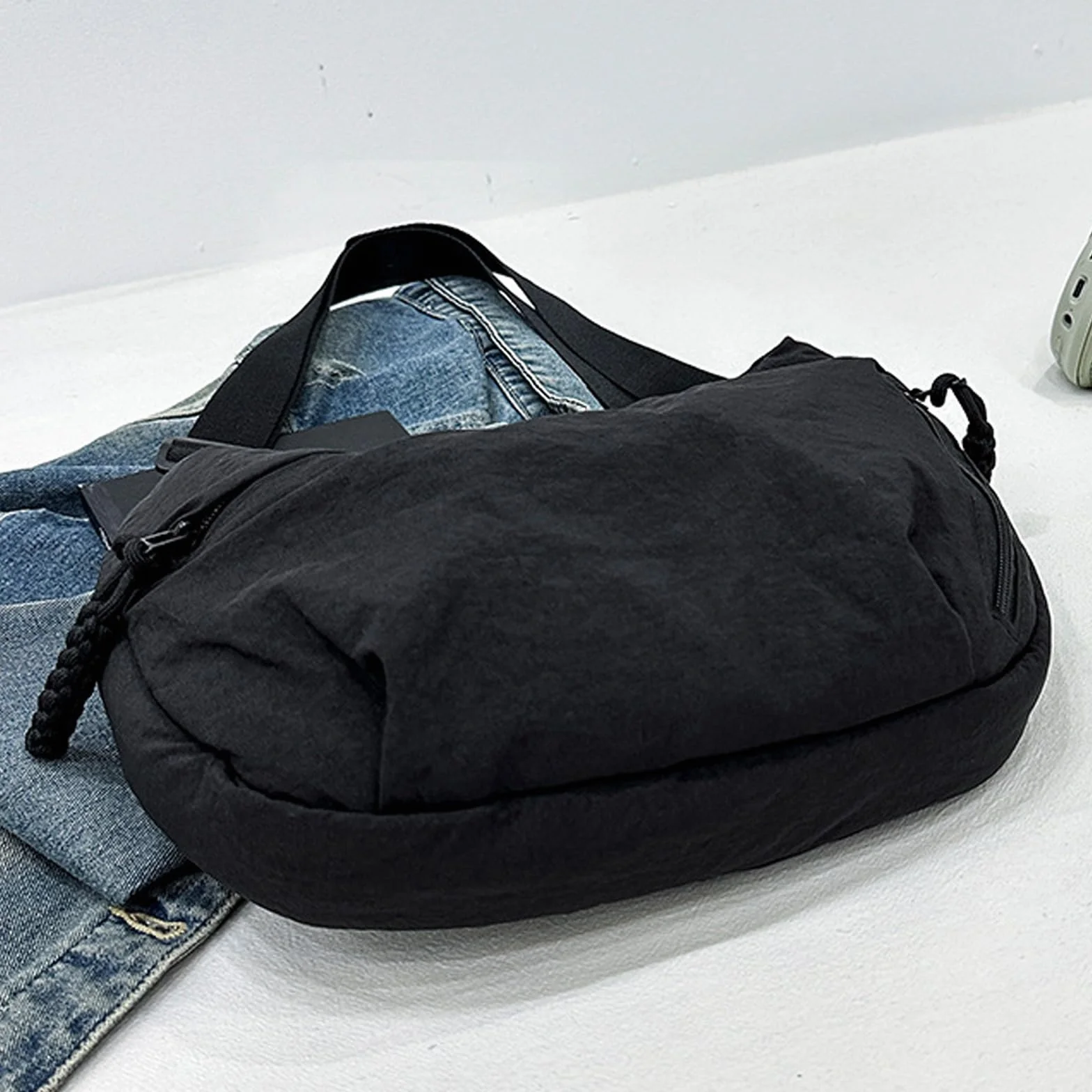 Sac à Bandoulière Demi Lune pour Femme, Sacs Hobo Grand Lanière avec Sangle Ajustable