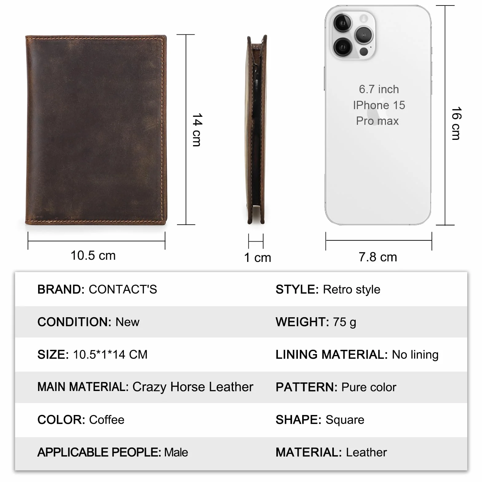 Portefeuille Homme Cuir Véritable Bloquer RFID Compartiment AirTag Organisateur Cartes Voyage