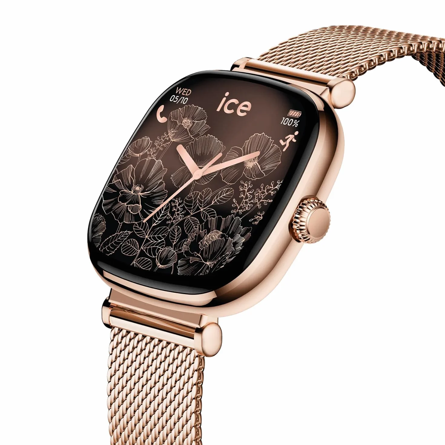 Ice-Watch Ice Smart 2.0 Montre connectée carrée Femme Bracelet Acier Inoxydable 1.70 Pouces