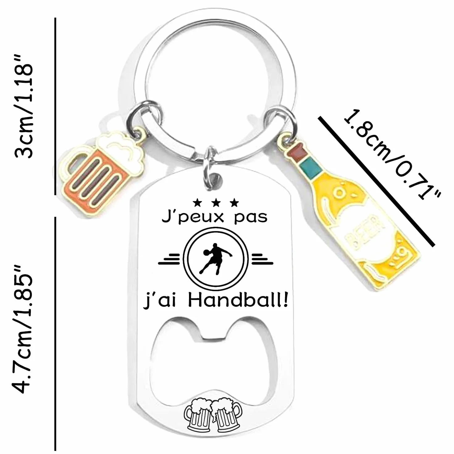 Porteclef Décapsuleur Original Cadeau Fan de Basket Coach Personnalisé