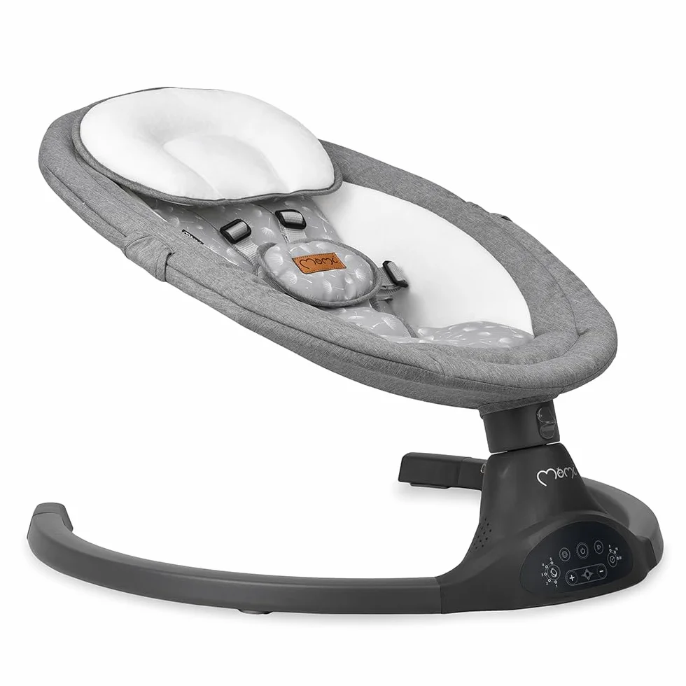 MoMi KENANI Transat balancelle pliable 9 kg télécommande Bluetooth harnais 5 points pare-soleil moustiquaire