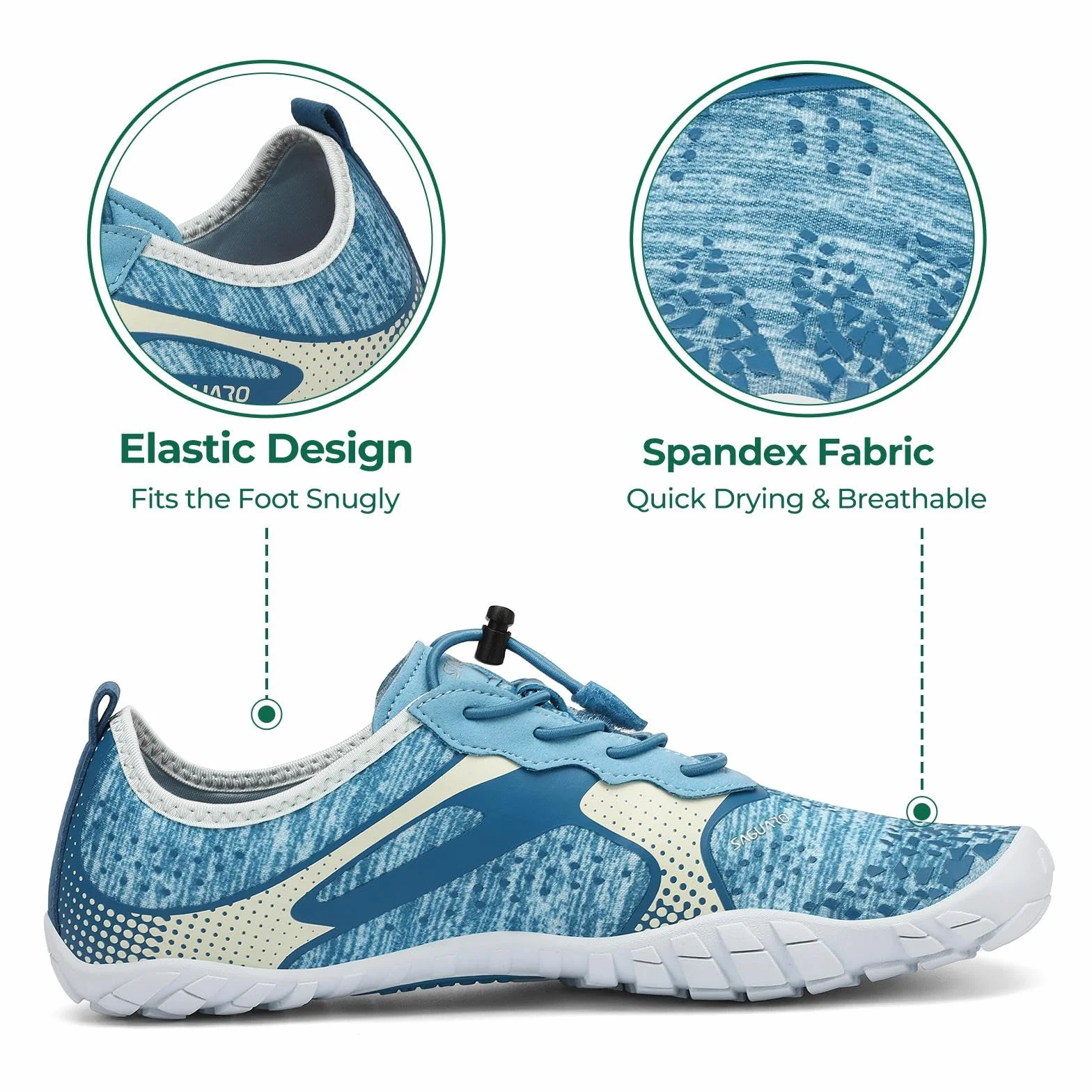 SAGUARO Chaussure Minimaliste Antidérapant Trail Running Homme Femme GR.35-48 EU