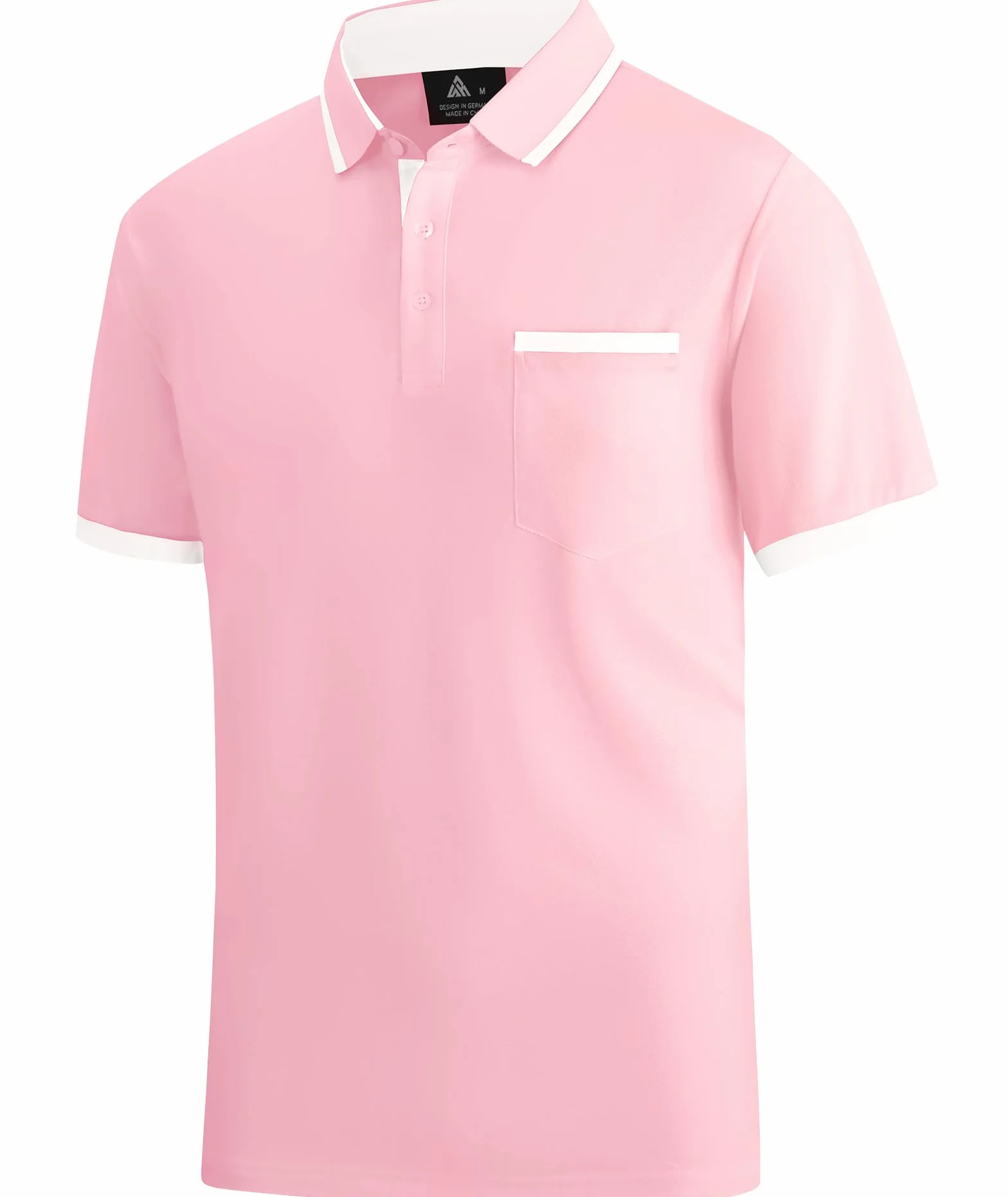 Polos Homme Manches Courtes Sport Tennis Shirt Respirant Fonctionnel avec Poche Chemises Eté Golf Extérieur Slim Fit Polo Hommes Golf Poche Poitrine Regular Fit Tshirt