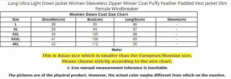 Doudoune Légère Femme - Longue Doudoune Ultra Légère Femmes Sans Manches Fermeture Éclair D’Hiver Manteau Gonflé Plume Rembourrée Veste Slim Femme Coupe-Vent Femelle Brise-Vent