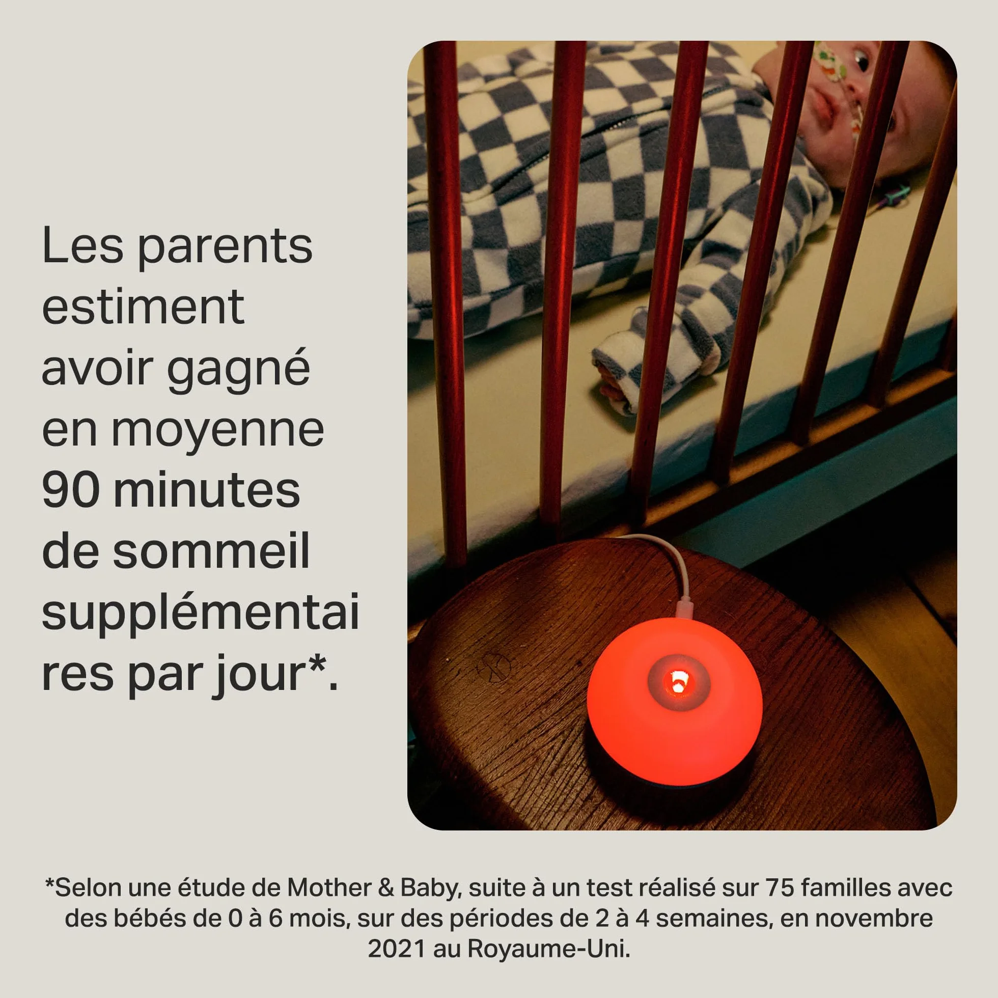 Tommee Tippee Dreammaker aide au Sommeil pour Bébé, bruit rose, veilleuse rouge, capteur de pleurs