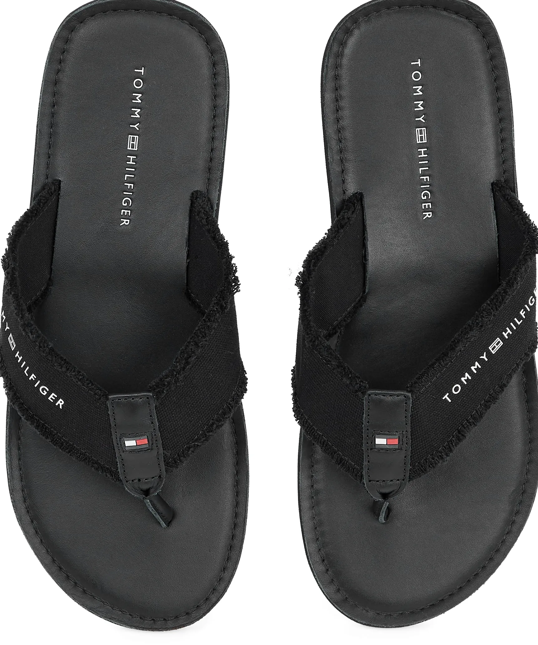 Tommy Hilfiger Tongs Homme Leather Beach Sandal avec Franges