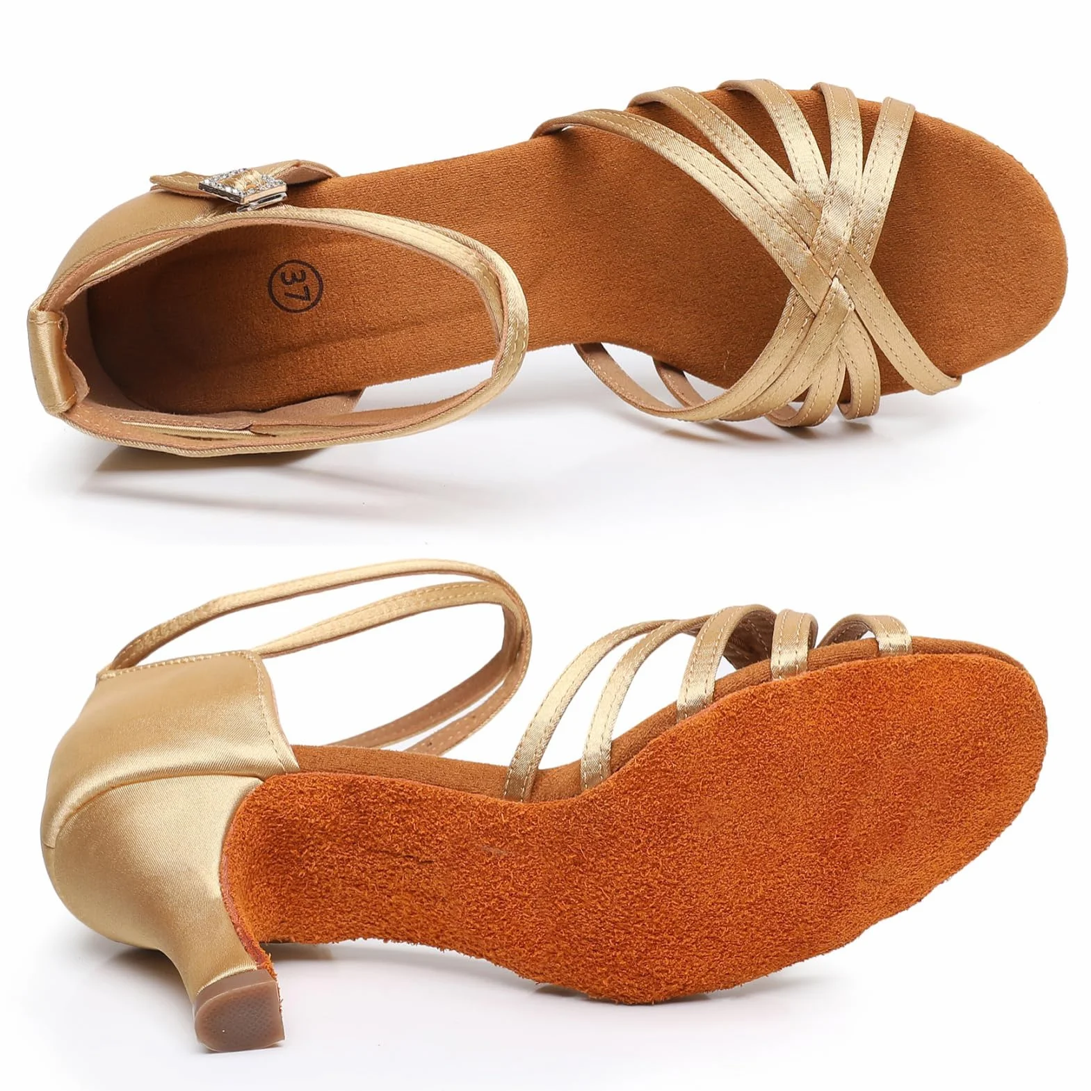 Rosefinch Chaussures Danse Salon Latine Femme Talon Haut Strass Salsa Tango Performance