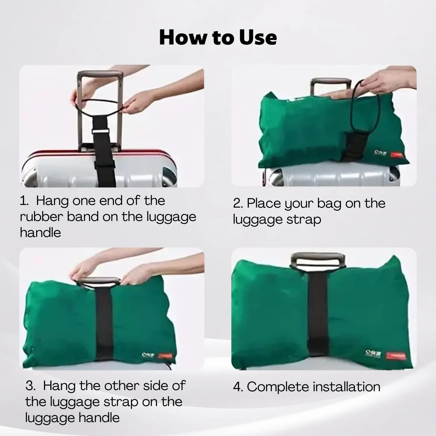 Sangles élastiques pour bagages réglables, accessoires de valise de voyage portables, lot de 2 (noir)