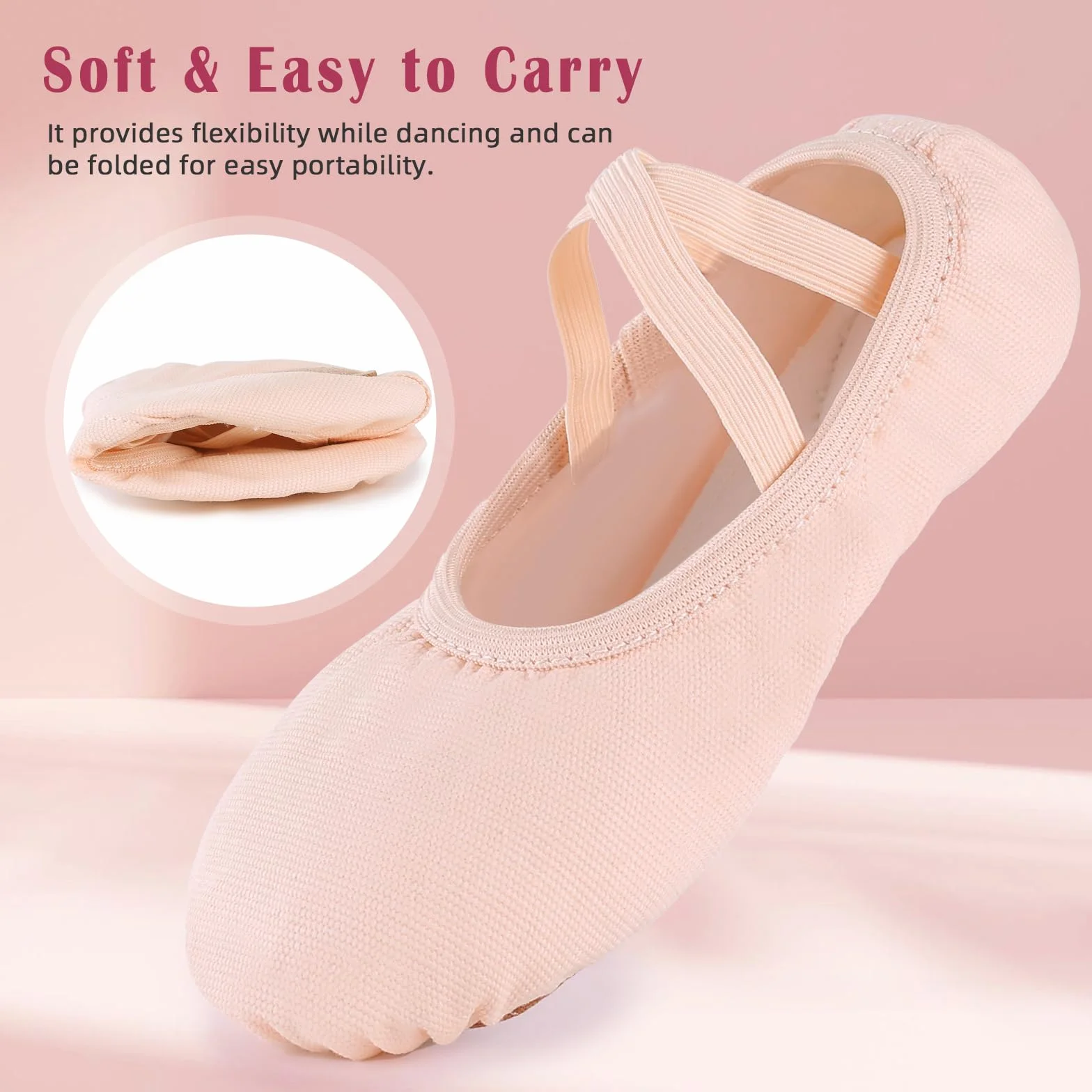 Chaussures de Ballet Fille Toile Demi Pointe Danse Classique Chaussons Femme Doux Ballerines 22-43 EU