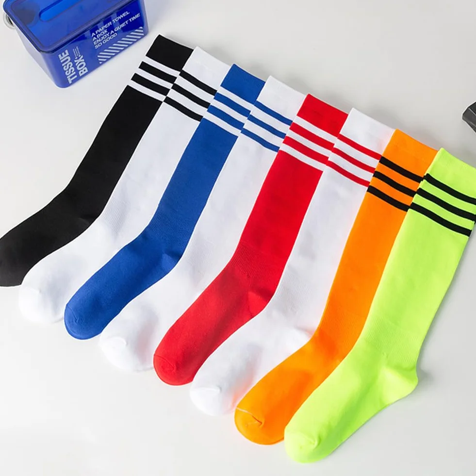 Chaussettes Foot Enfant Hautes Antidérapantes Garçons Filles Football Rugby Basket-ball 4 Paires
