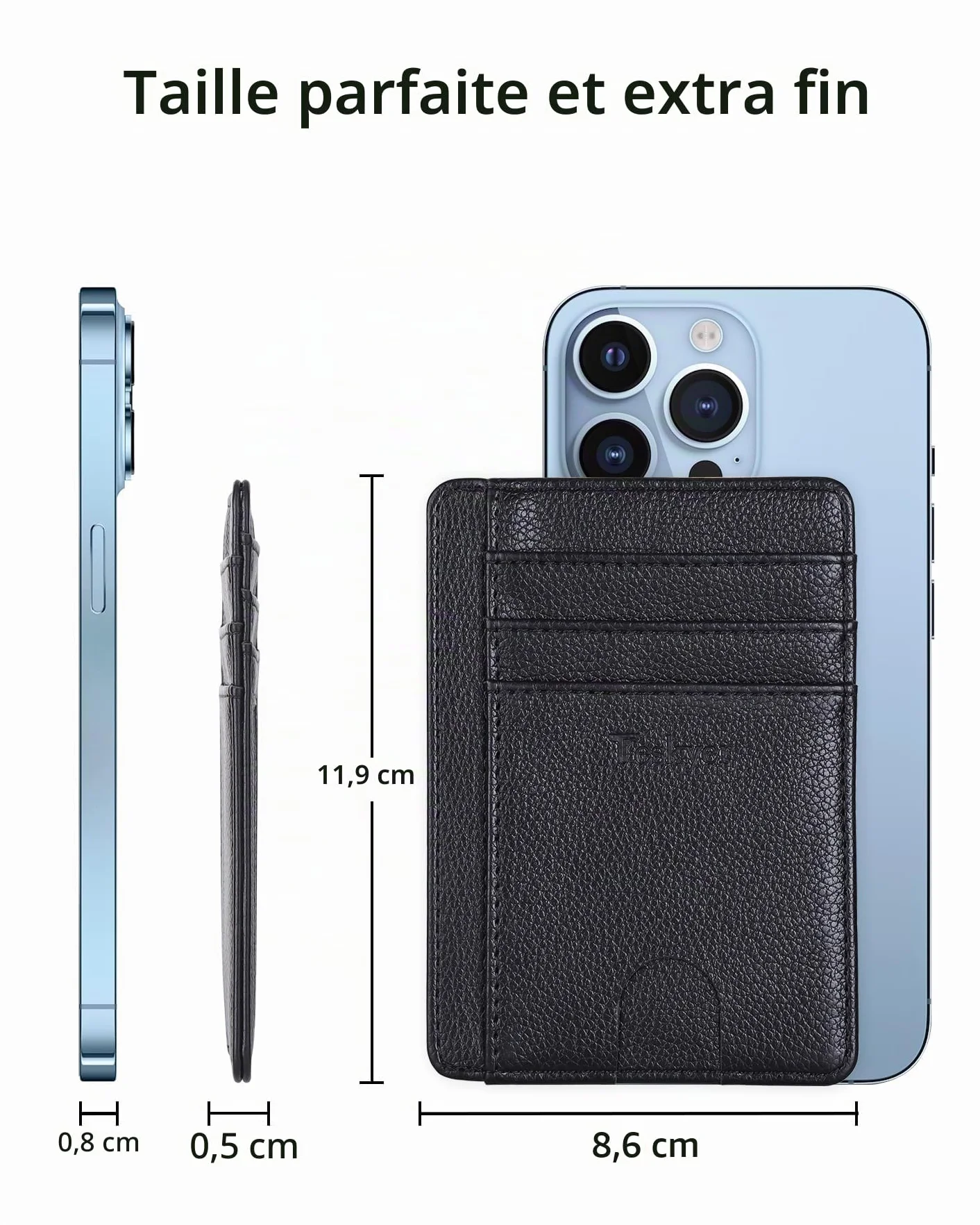 Teskyer Portefeuille Homme Cuir PU Protection RFID Noir