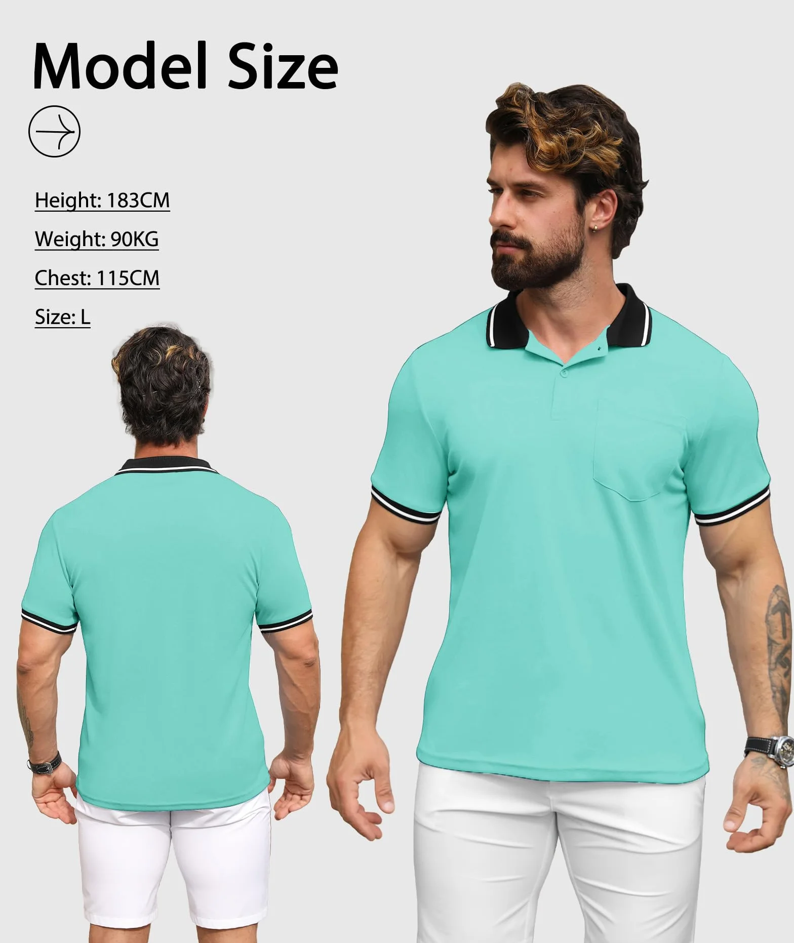 SwissWell 3 Pièces Polo Homme Manches Courtes Golf Anti Transpiration Respirant