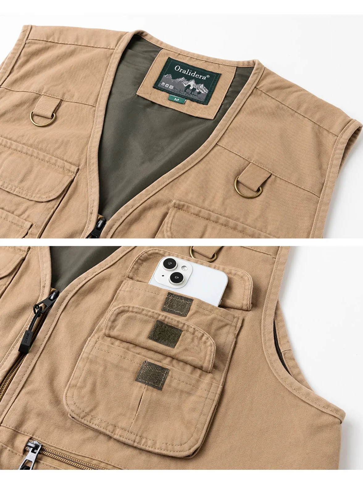 Gilet de pêche Multi-Poches Hommes Coton Extérieure sans Manche Photographie Chasse