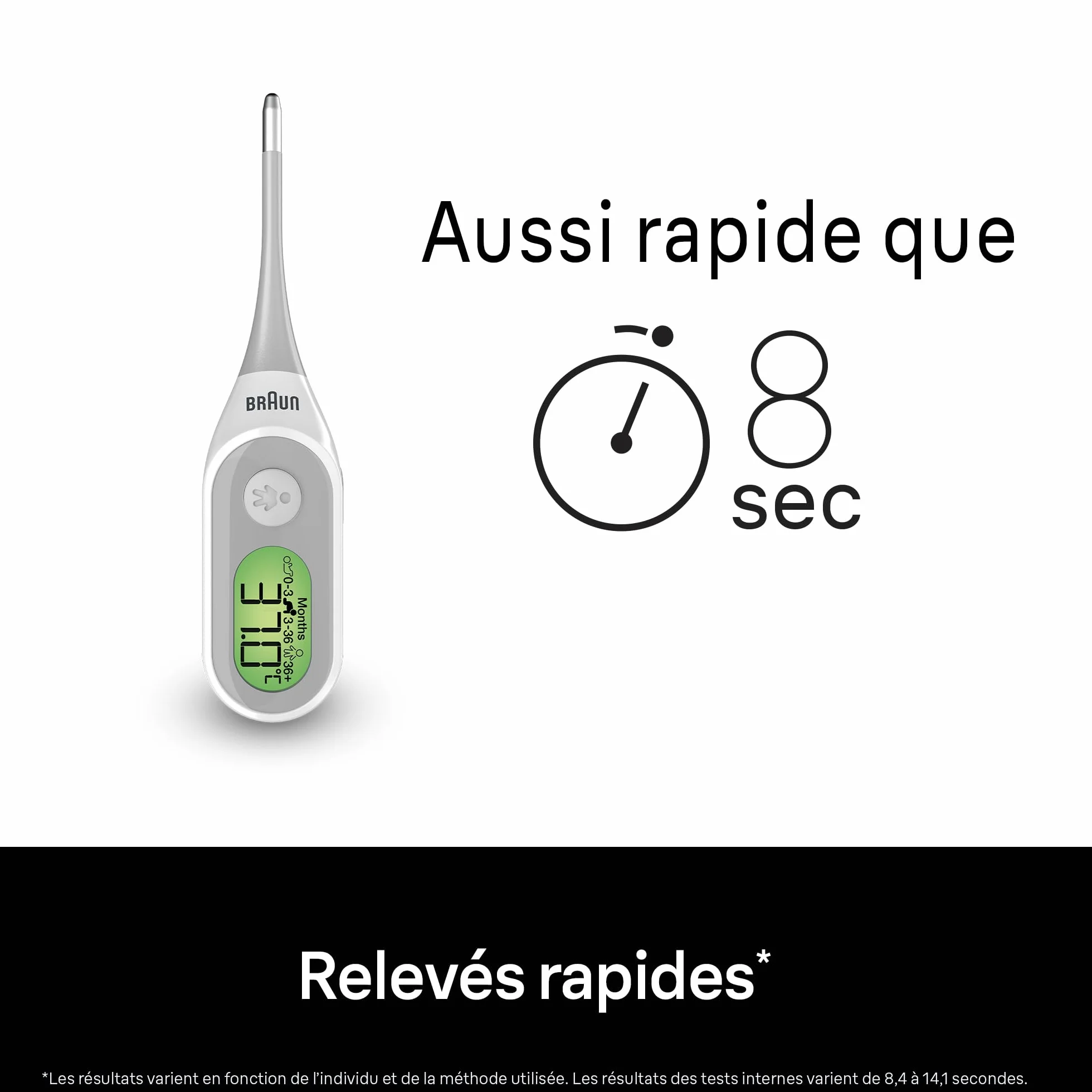 Braun Age Precision Thermomètre numérique PRT2000 pour bébés et nourrissons