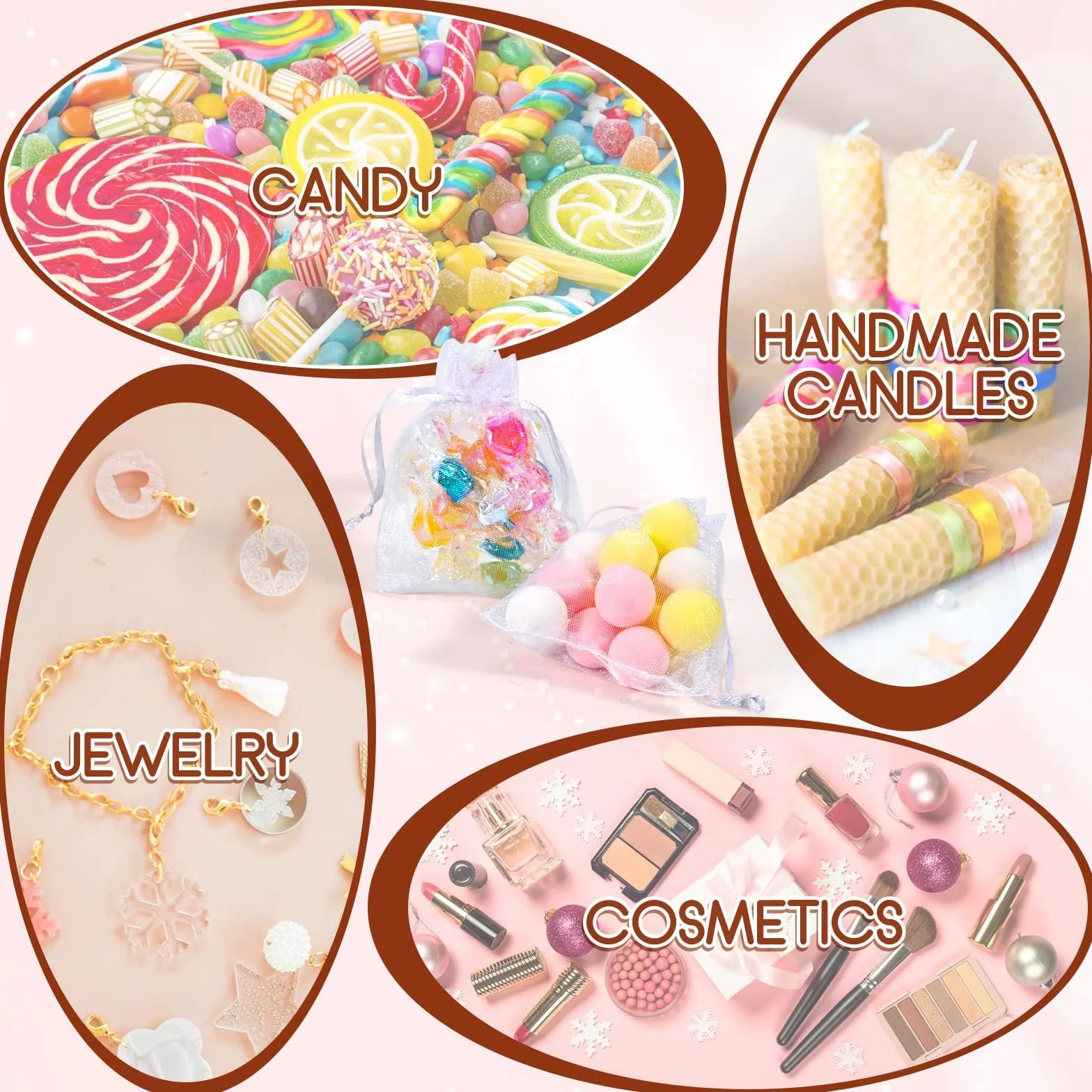 Lot de 80 Sachets Organza Transparents pour Cadeaux de Noël et Anniversaire