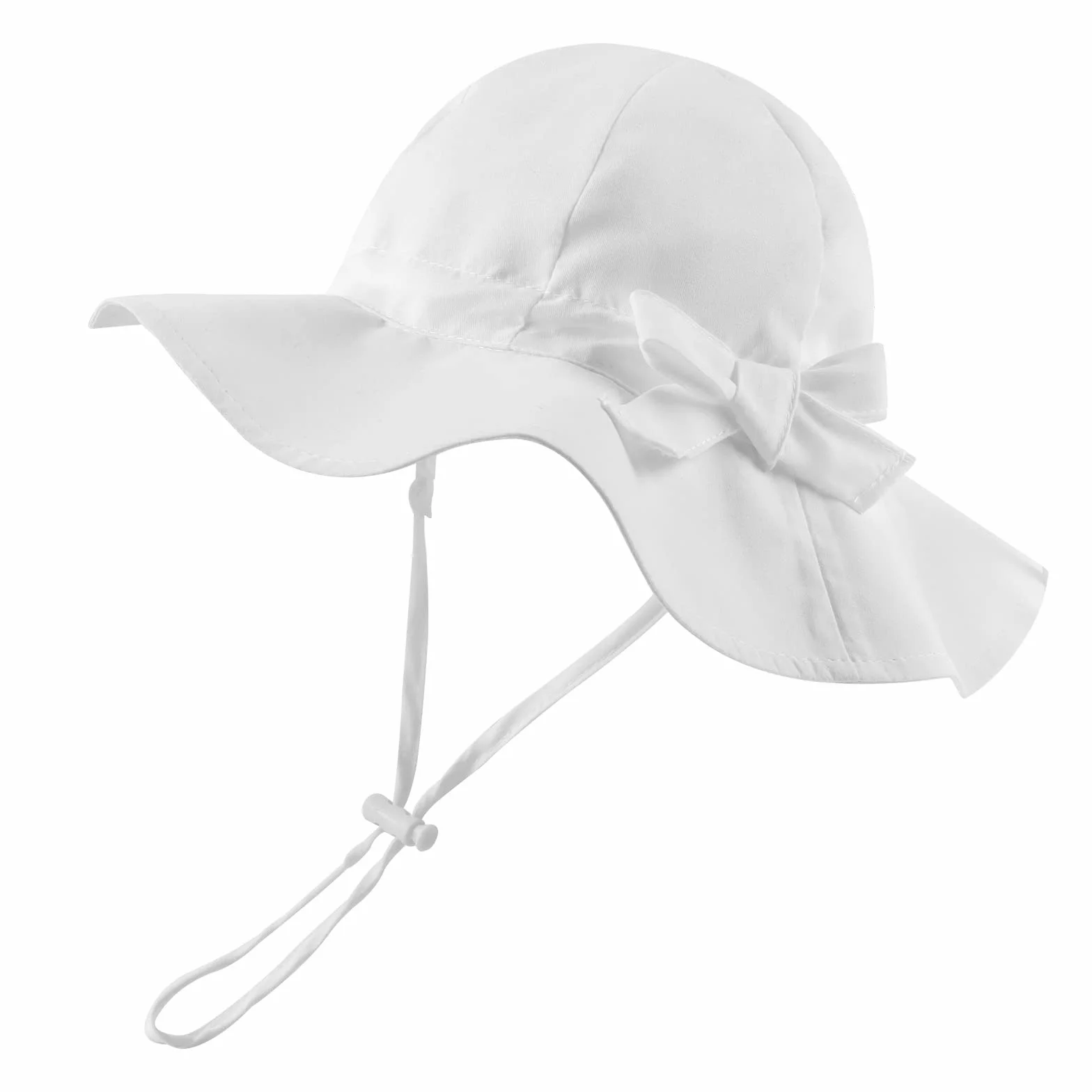 Chapeau Bébé Fille Nœud Large Bord Chapeau de Soleil Protection Solaire Bob Enfant 0-8 Ans