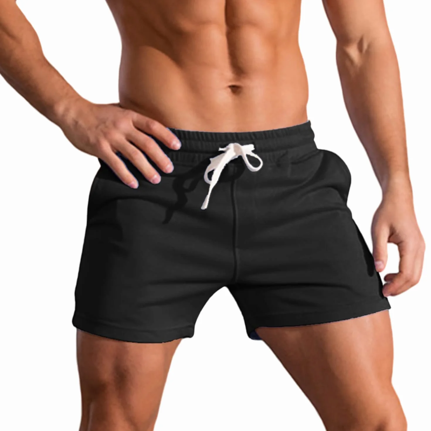 Short de Course 3 Pouces Hommes Sport Coton Respirant Musculation