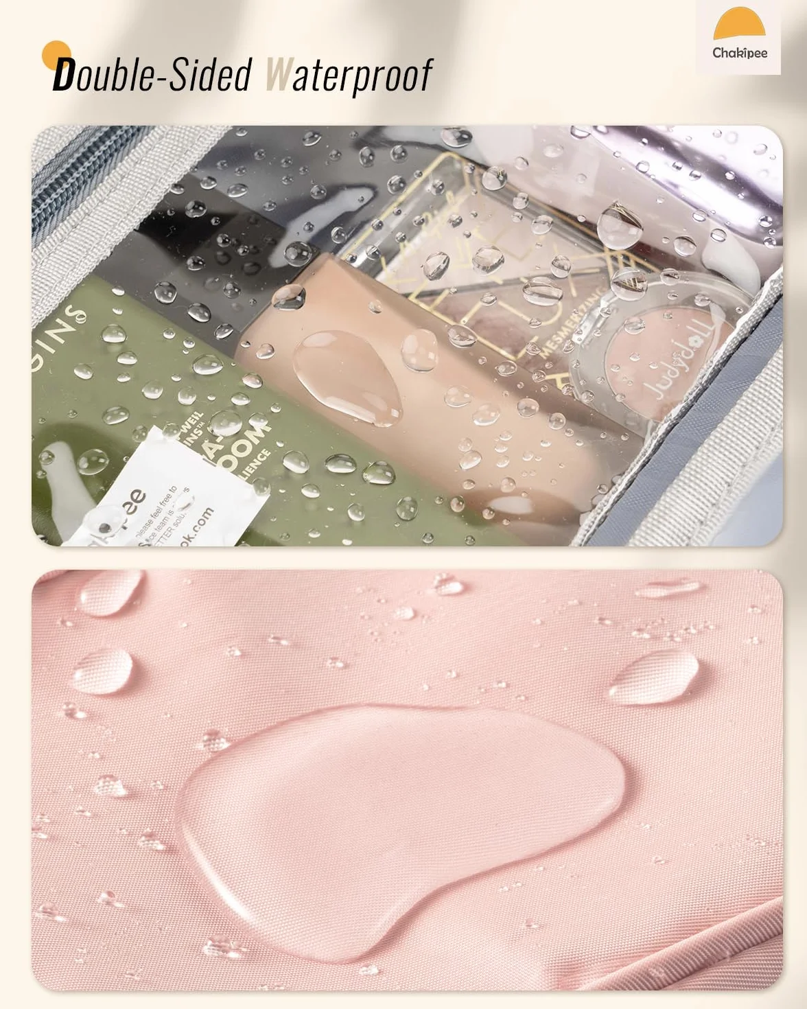 Trousse de Toilette à Suspendre Voyage Femme Imperméable avec Fenêtre Transparente Rose Moyen