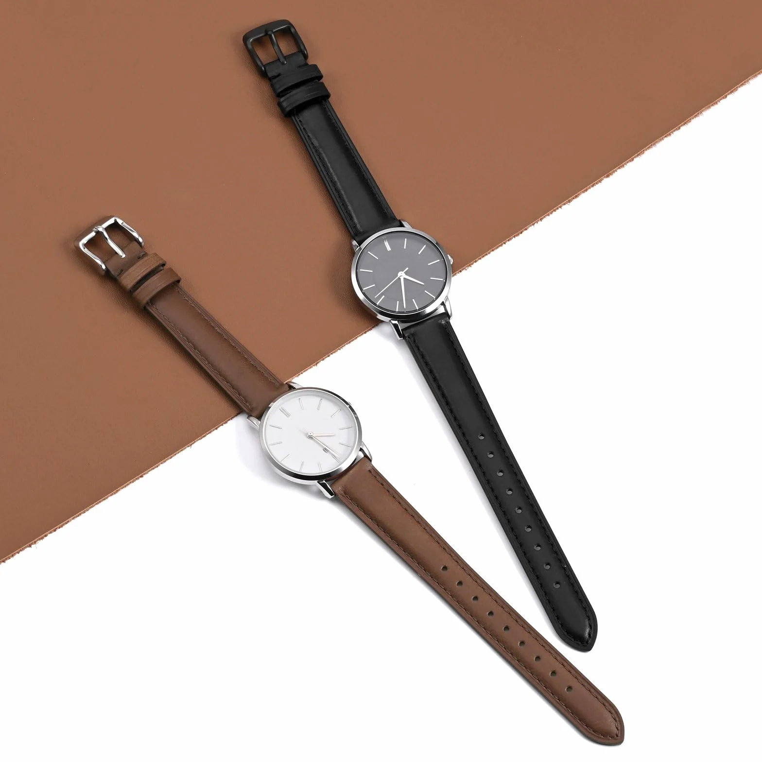BISONSTRAP Bracelet de Montre en Cuir Dégagement Rapide Compatible 12-20mm