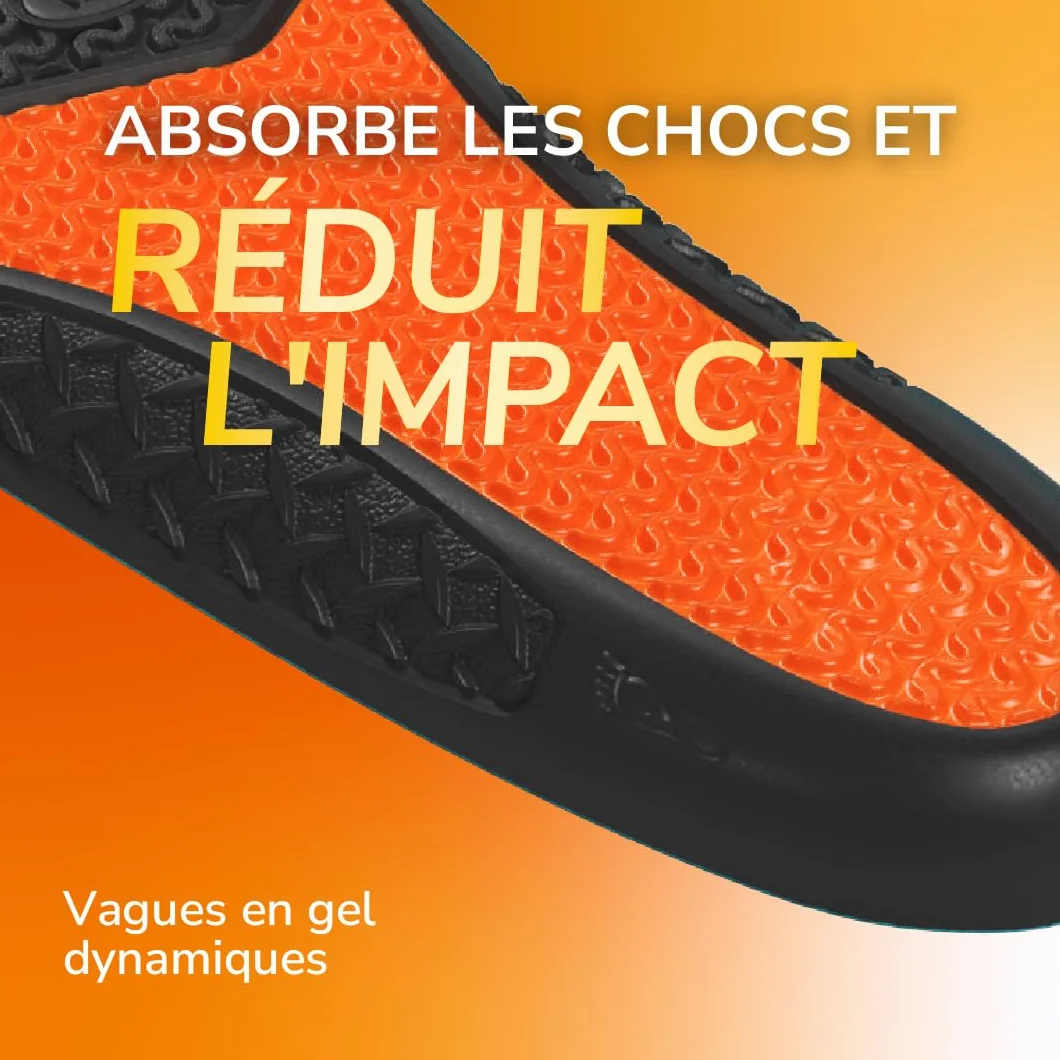 Scholl Semelles GelActiv Professionnel Chaussures de travail Hommes GelWave Absorption des chocs Amorti renforcé Taille 40-46,5