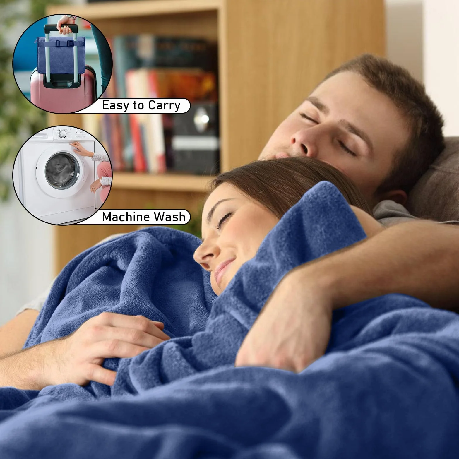BAIFULAI Couverture de voyage 2 en 1 avec masque de sommeil et bouchons d'oreilles - Coussin transformable