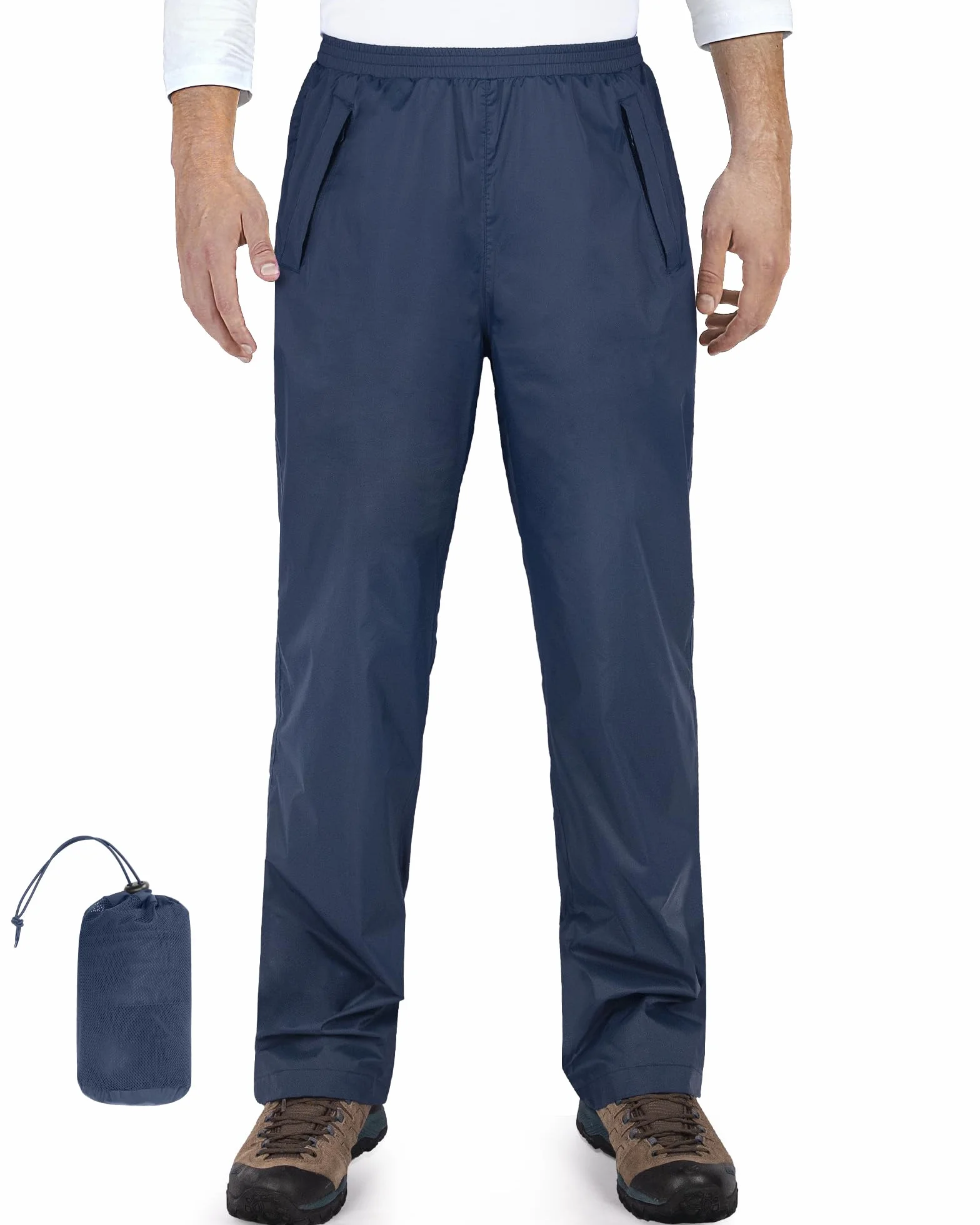 Pantalon de pluie pliable homme imperméable coupe-vent réfléchissant 33,000ft randonnée golf pêche